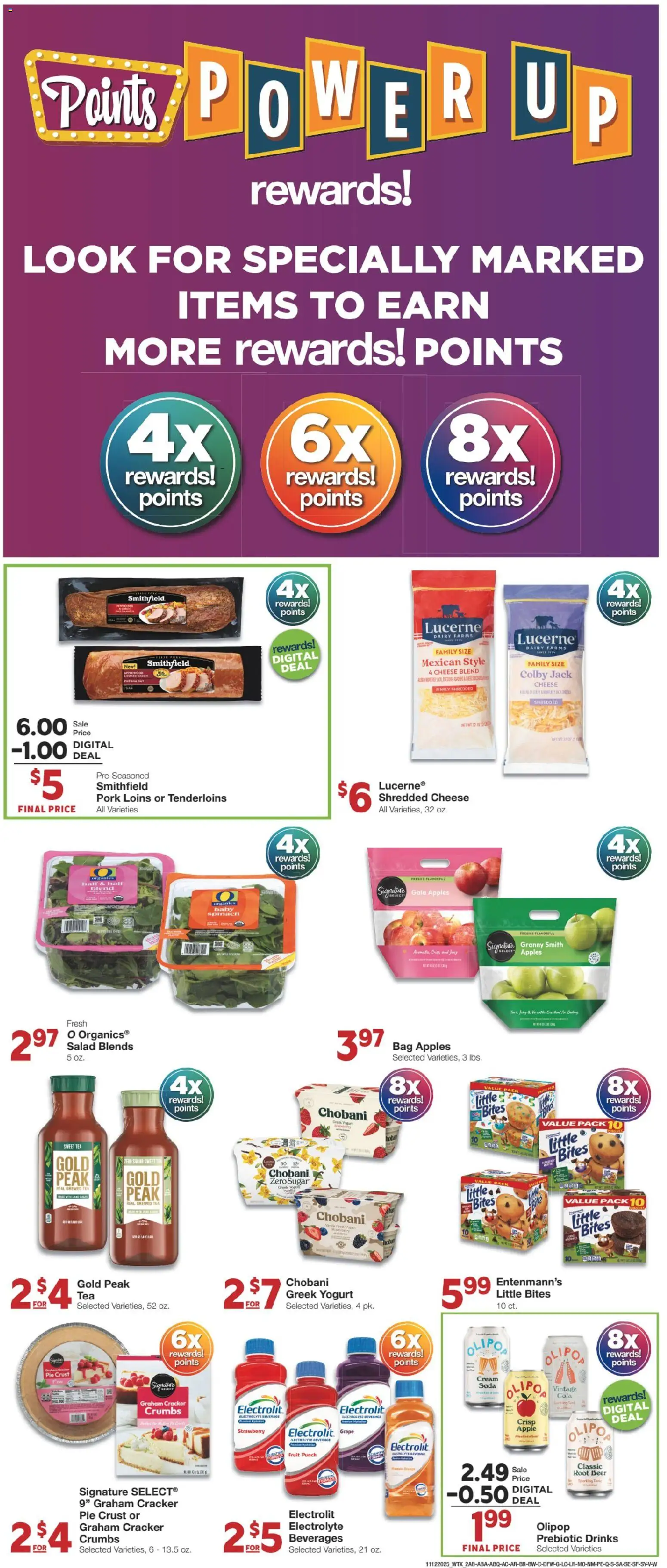 United Supermarkets Weekly Ad - valid from 11.11.2025 | Page: 2 | Products: Cheese, Apples, Salad, Bag
