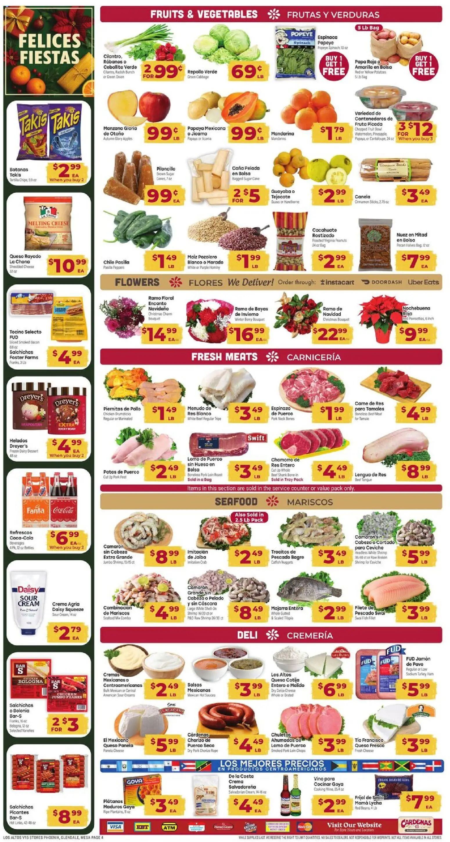 Cardenas Weekly Ad - AZ - valid from 17.12.2025 | Page: 4 | Products: Spinach, Cheese, Apples, Onion