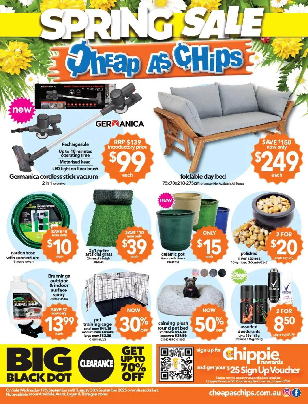 Cheap as Chips catalogue - valid from 17.09.2025 | Page: 1 | Products: Light, Pot, Chips, Vacuum cleaner