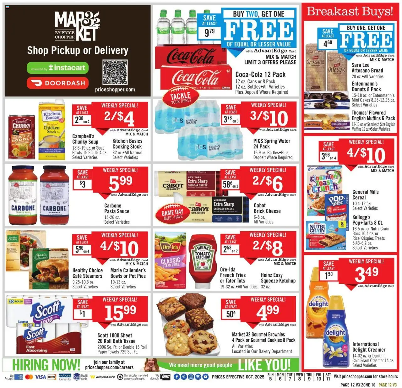 Price Chopper Weekly Ad - valid from 05.10.2025 | Page: 12 | Products: Pasta, Cookies, Game, Sheet