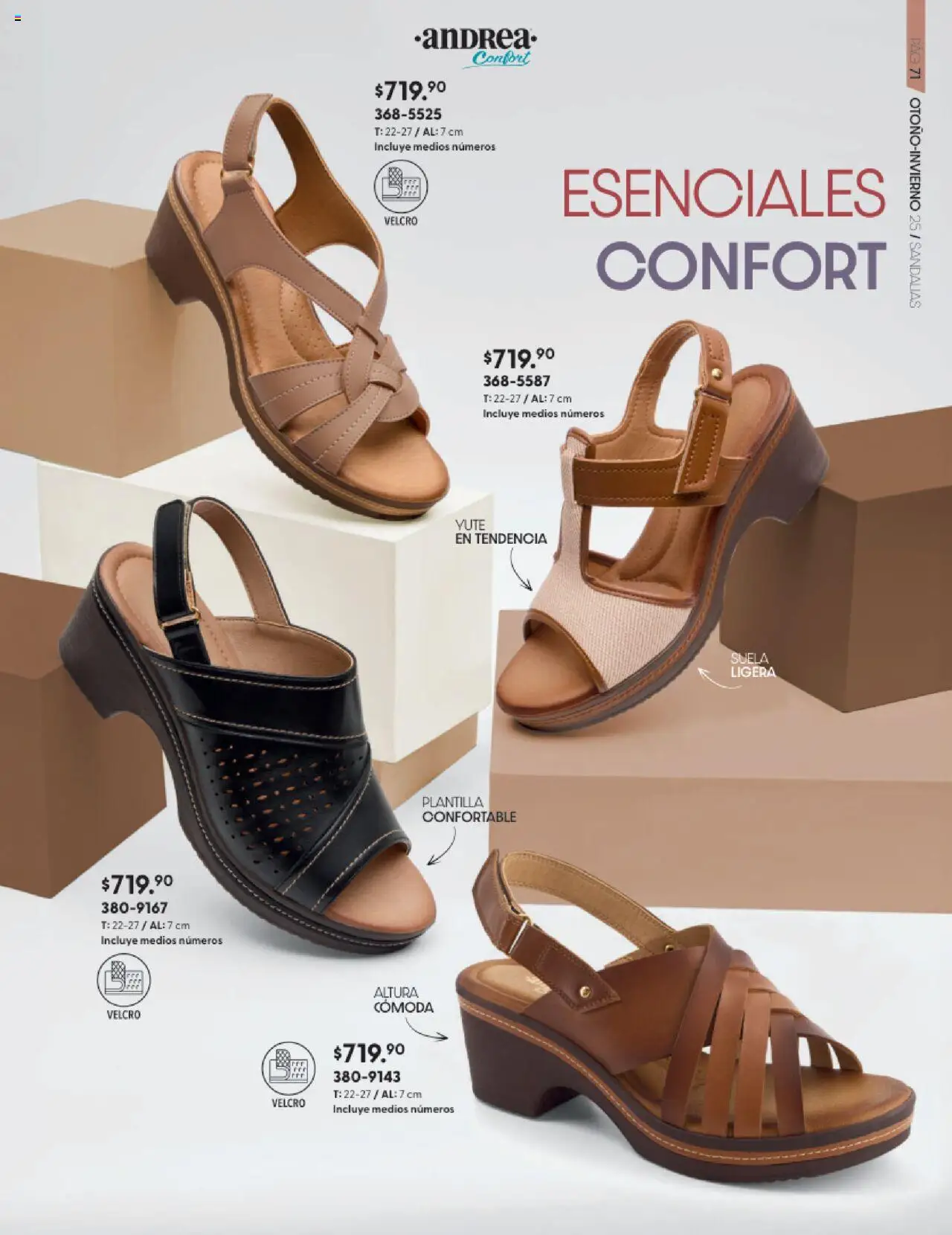 Nuevas ofertas de Andrea válidas en toda la República Mexicana desde el 24.08.2025. ¡Encuentra las mejores ofertas en Andrea - CCatálogo Calzado Confort Otoño! | Página: 71 | Productos: Sandalias