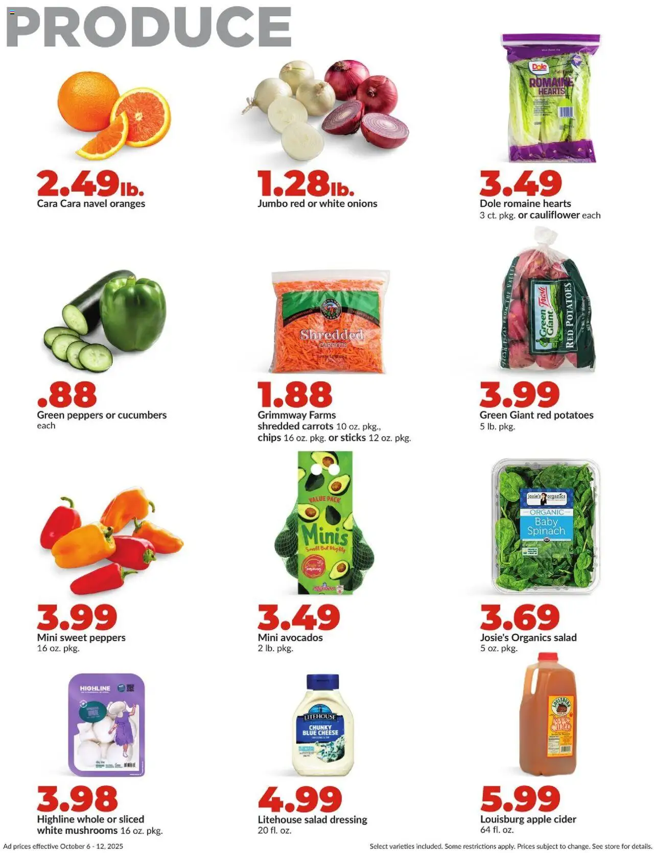 HyVee Weekly Ad - valid from 06.10.2025 | Page: 9 | Products: Romaine, Chips, Salad, Cauliflower