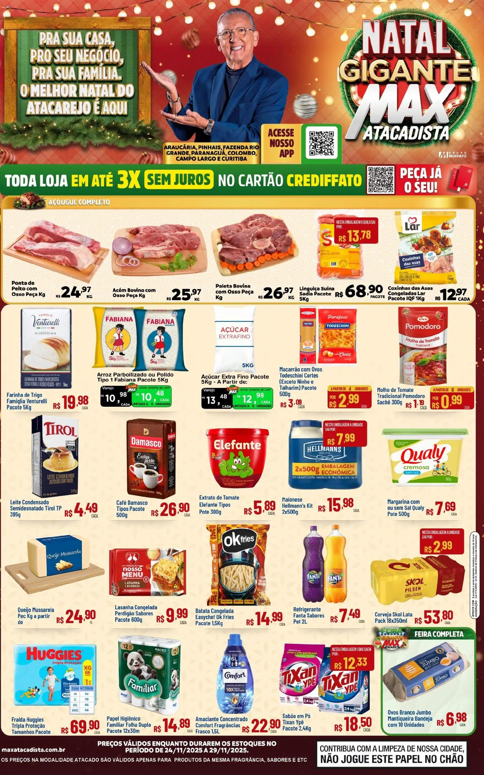 Max Atacadista Folheto - válido de 24.11.2025 | Página: 1 | Produtos: Sabão, Lasanha, Bandeja, Refrigerante