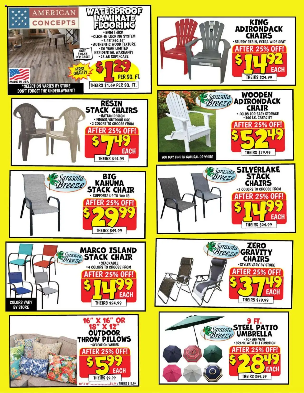 Ollie's Weekly Ad - valid from 06.08.2025 | Page: 4 | Products: Chair, Umbrella, Case