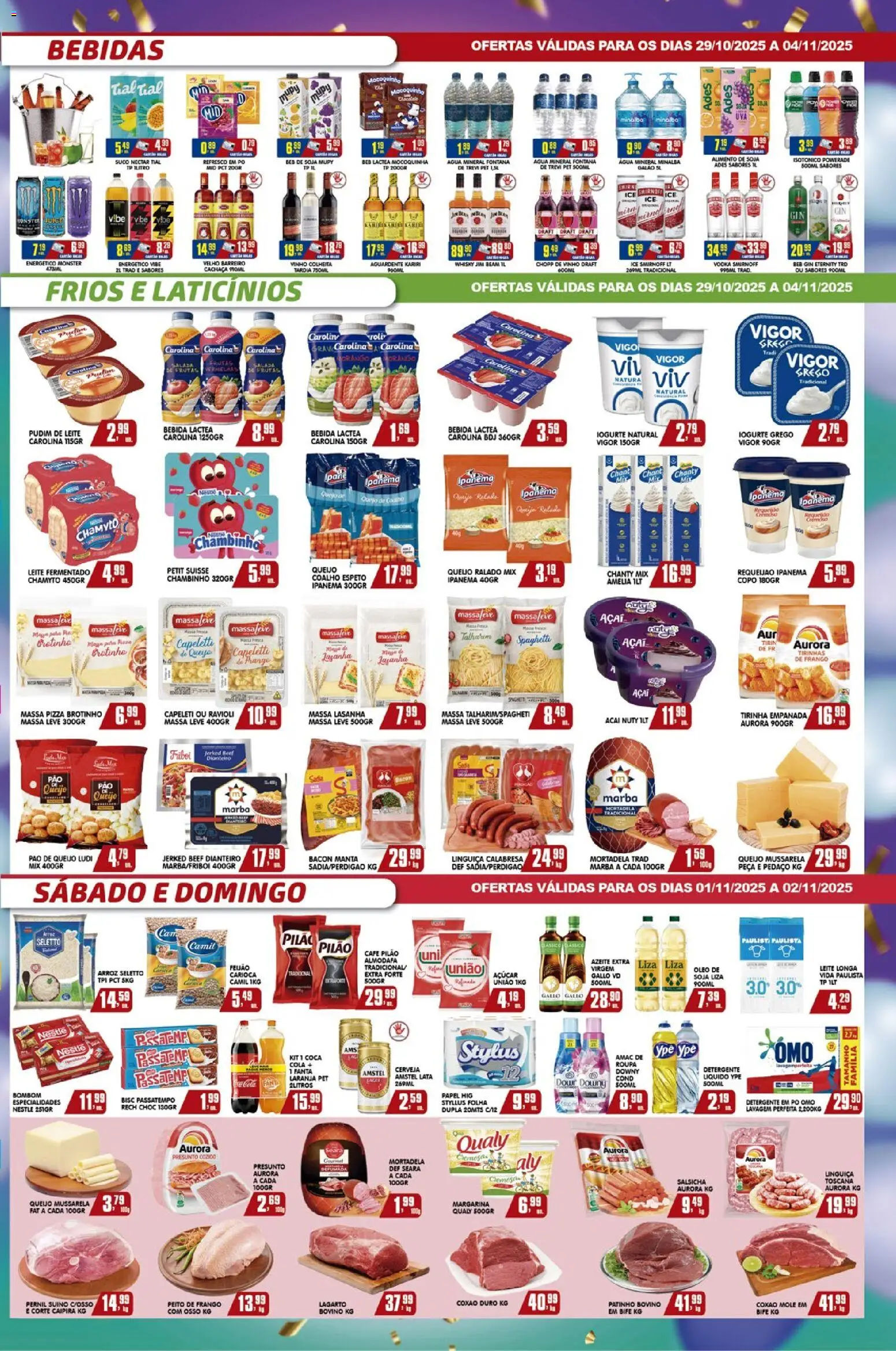 Higa's Supermercado Folheto - válido de 29.10.2025 | Página: 3 | Produtos: Feijão, Salsicha, Cola, Queijo ralado