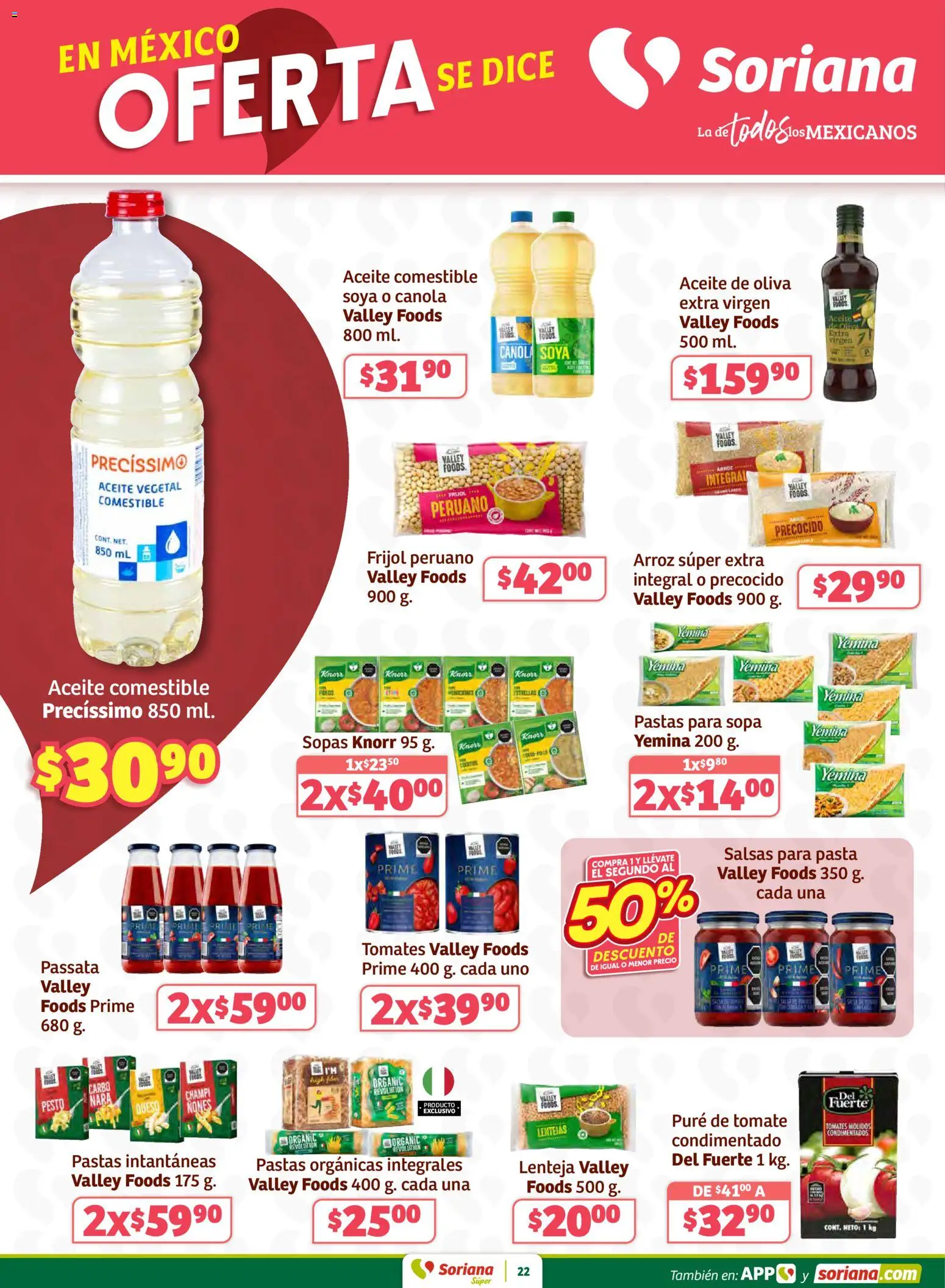 Nuevas ofertas de Soriana válidas en toda la República Mexicana desde el 30.01.2026. ¡Encuentra las mejores ofertas en Soriana - Preciazazaso Súper: Frontera Chia, Q. Roo! | Página: 22 | Productos: Aceite de oliva, Tomate, Aceite, Arroz