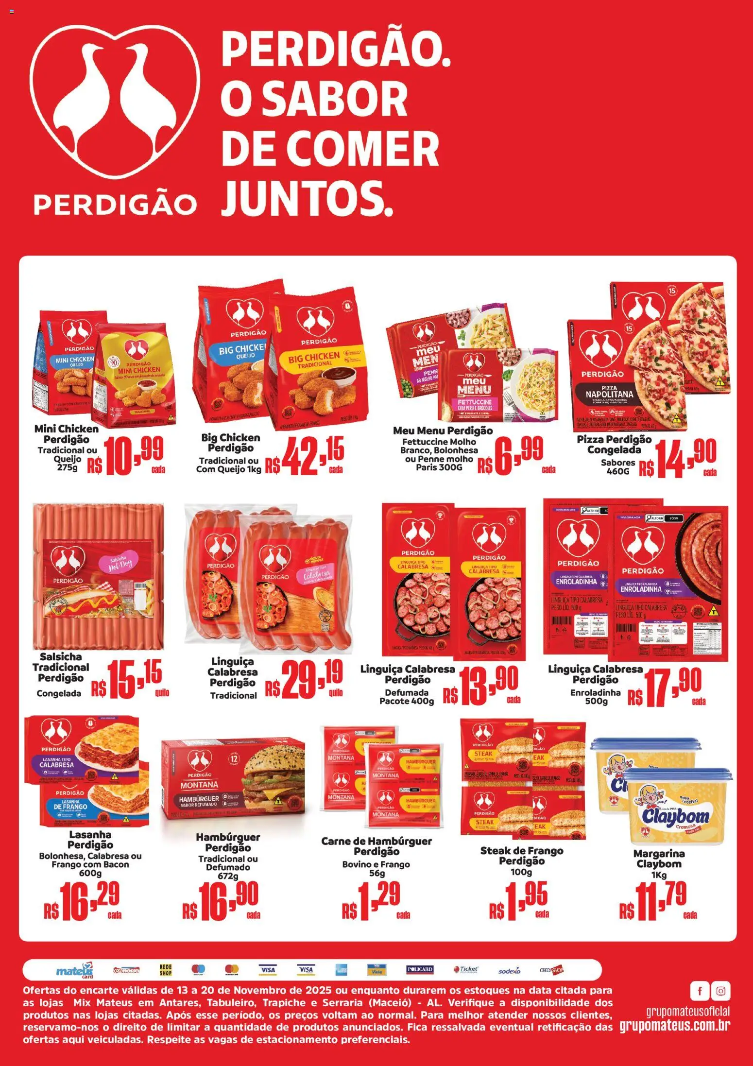 Mateus Folheto - válido de 13.11.2025 | Página: 2 | Produtos: Pizza, Carne, Brócolis, Margarina