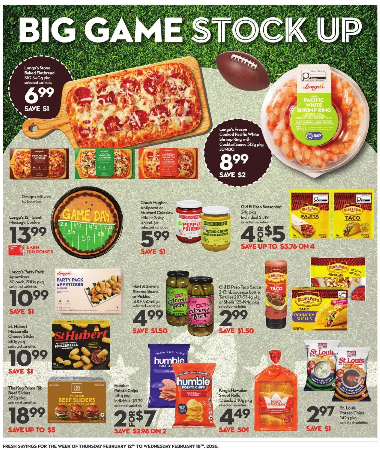 Longo's flyer valid from 12.02.2026 | Page: 11 | Products: Beef, Game, Cheese, Chicken