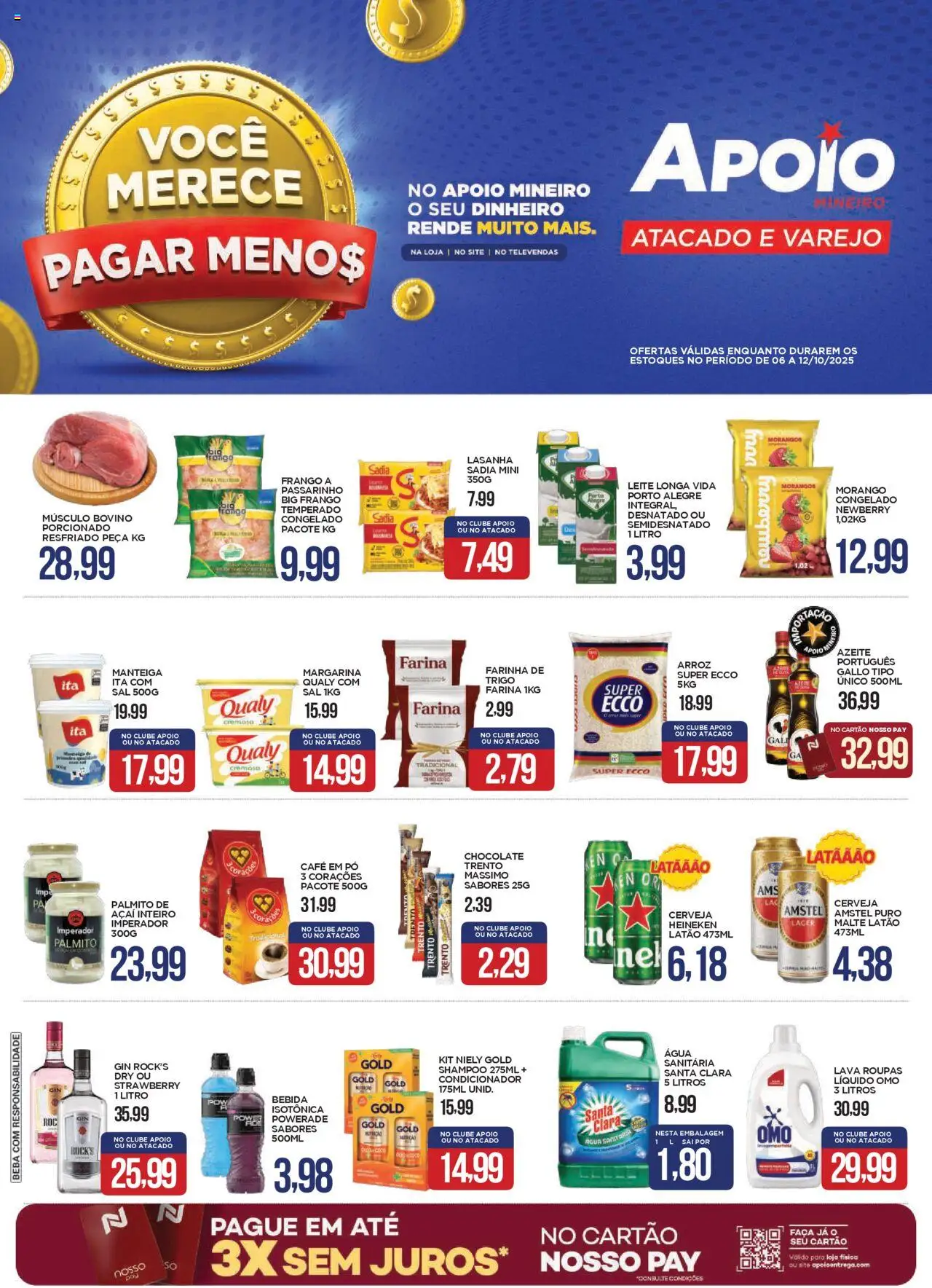 Apoio Mineiro Folheto - válido de 06.10.2025 | Página: 1 | Produtos: Faca, Morangos, Sal, Margarina
