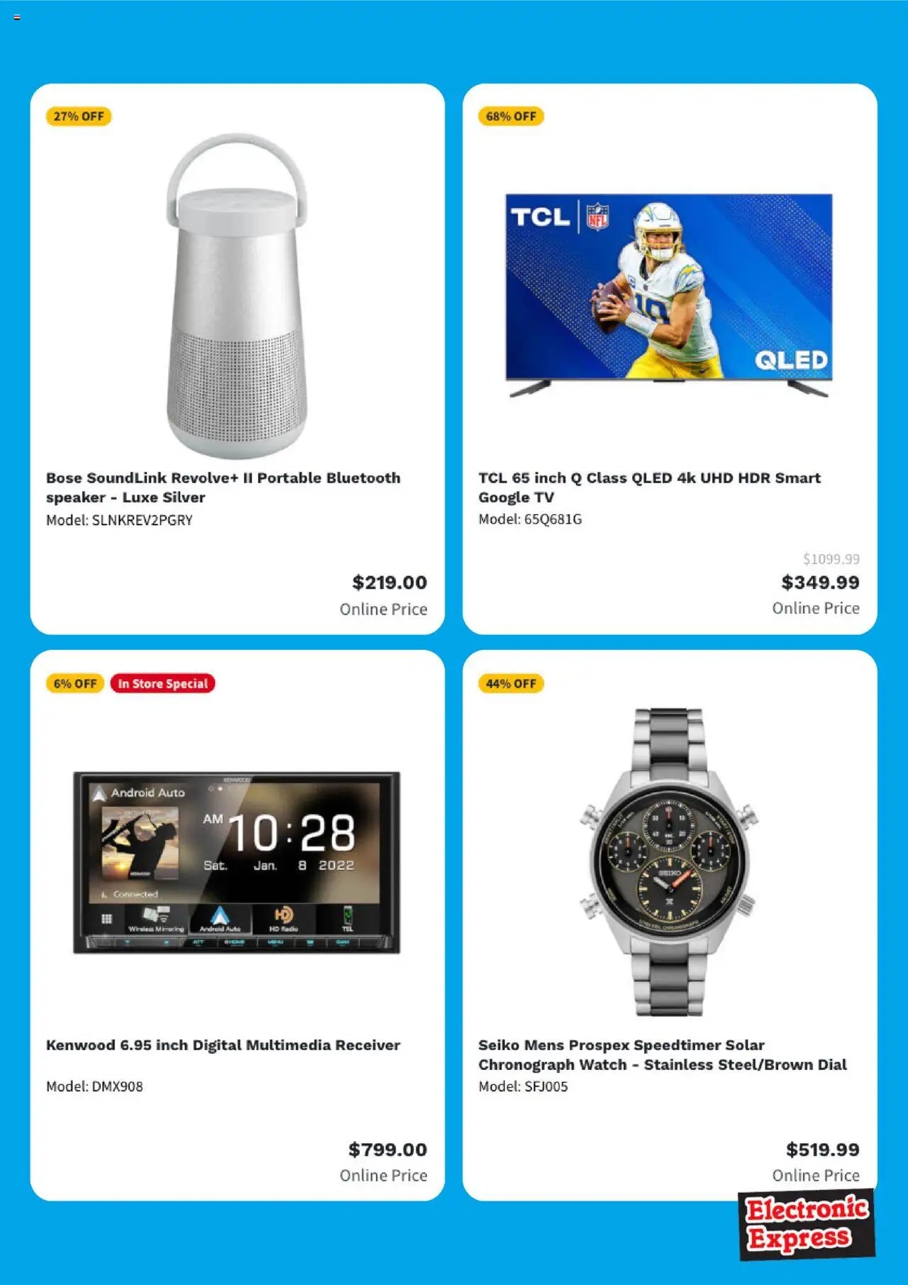 Electronic Express Weekly Ad - valid from 18.08.2025 | Page: 3 | Products: Watch, Tv, Receiver, Radio