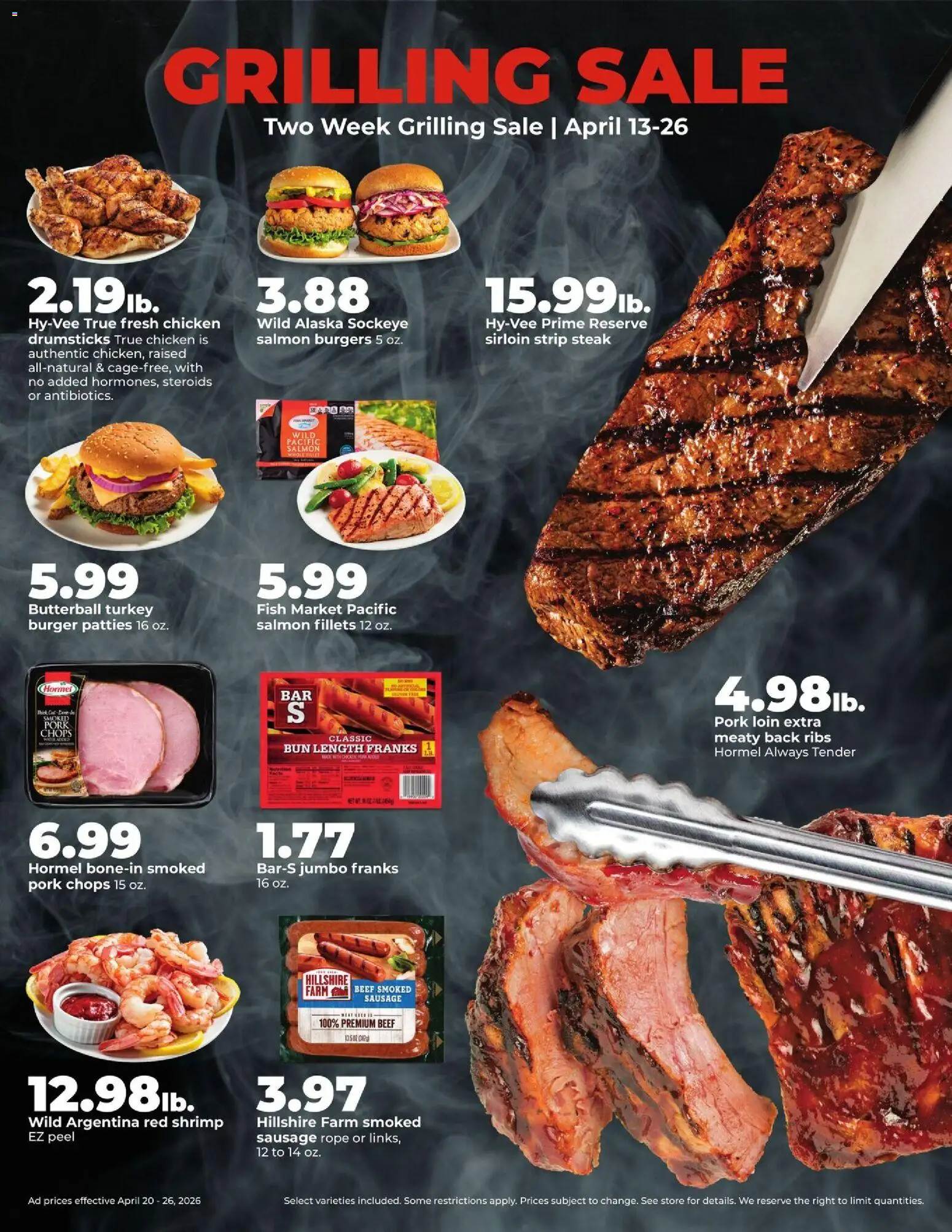 HyVee Weekly Ad - valid from 20.04.2026 | Page: 15 | Products: Pork, Fish, Beef, Sausage