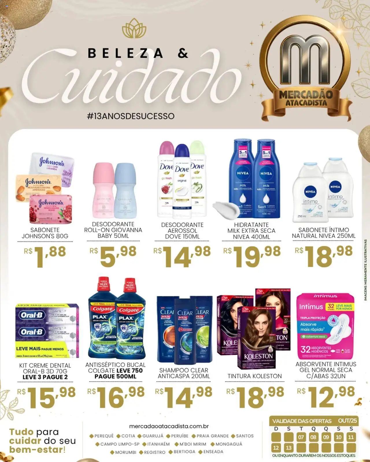 Mercadão Atacadista Folheto - válido de 07.10.2025 | Página: 1 | Produtos: Shampoo, Creme, Sabonete, Creme dental