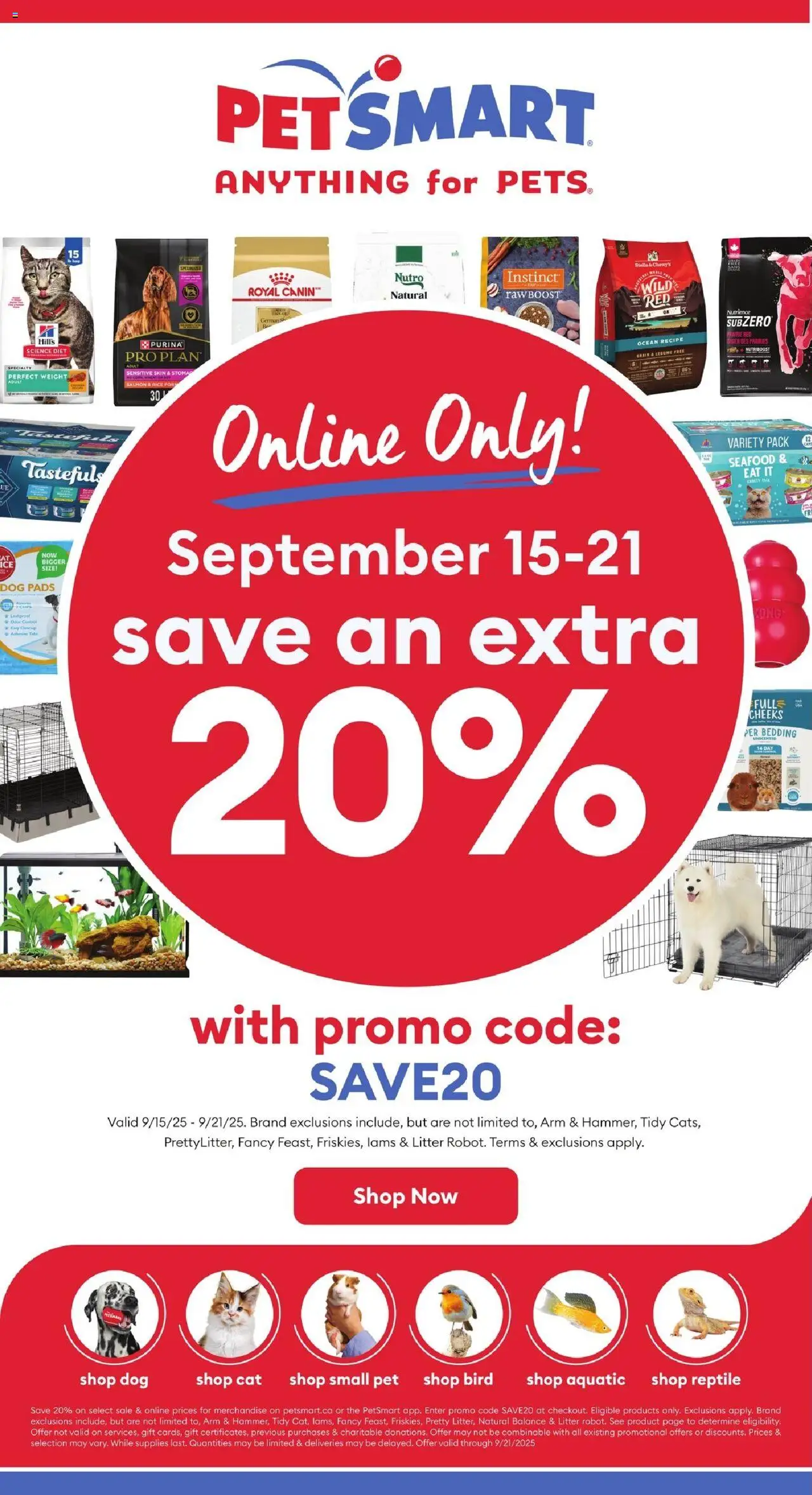 Petsmart flyer valid from 15.09.2025 | Page: 1 | Products: Rice, Bed
