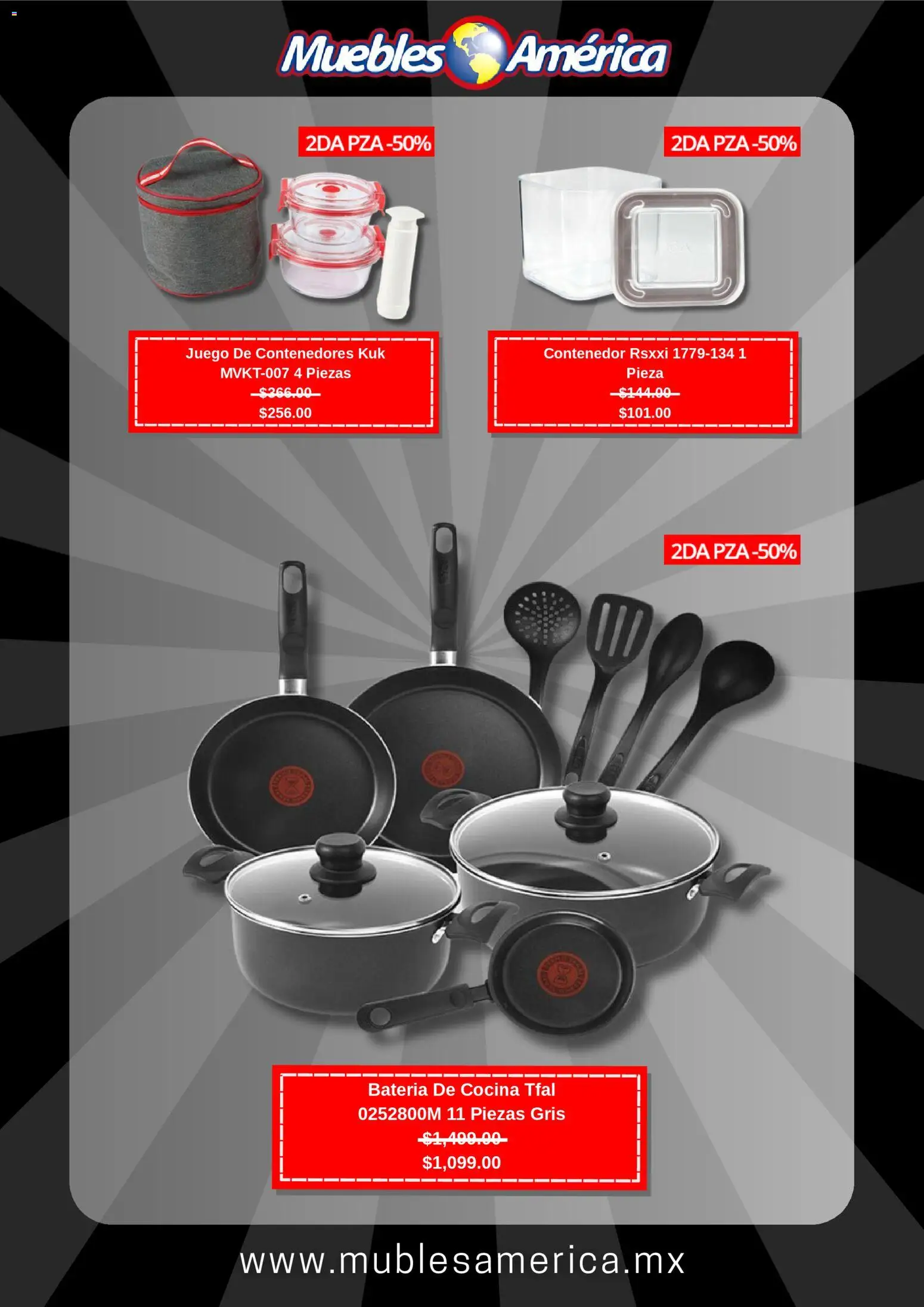 Nuevas ofertas de Muebles America válidas en toda la República Mexicana desde el 13.11.2025. ¡Encuentra las mejores ofertas en Muebles America Buen Fin ! | Página: 2 | Productos: Juego, Cocina, Contenedor, Batería