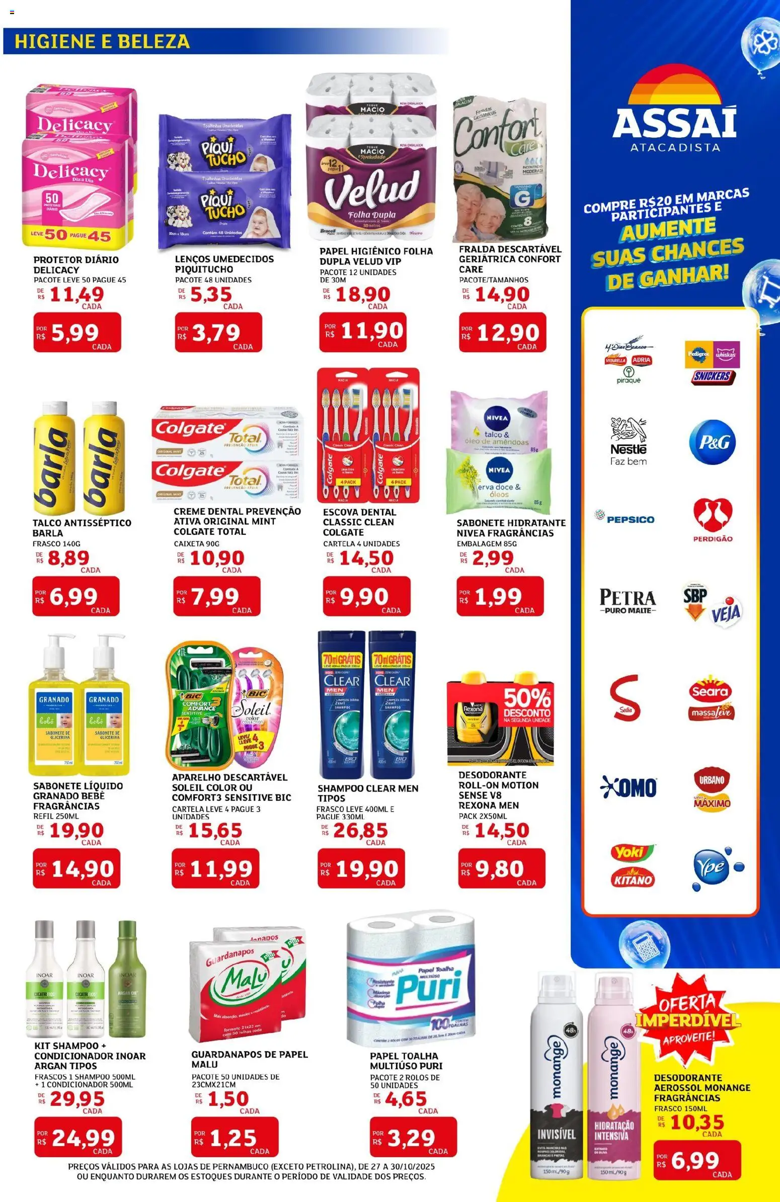 Assaí Atacadista Folheto - válido de 27.10.2025 | Página: 7 | Produtos: Condicionador, Amêndoas, Creme dental, Papel higiênico