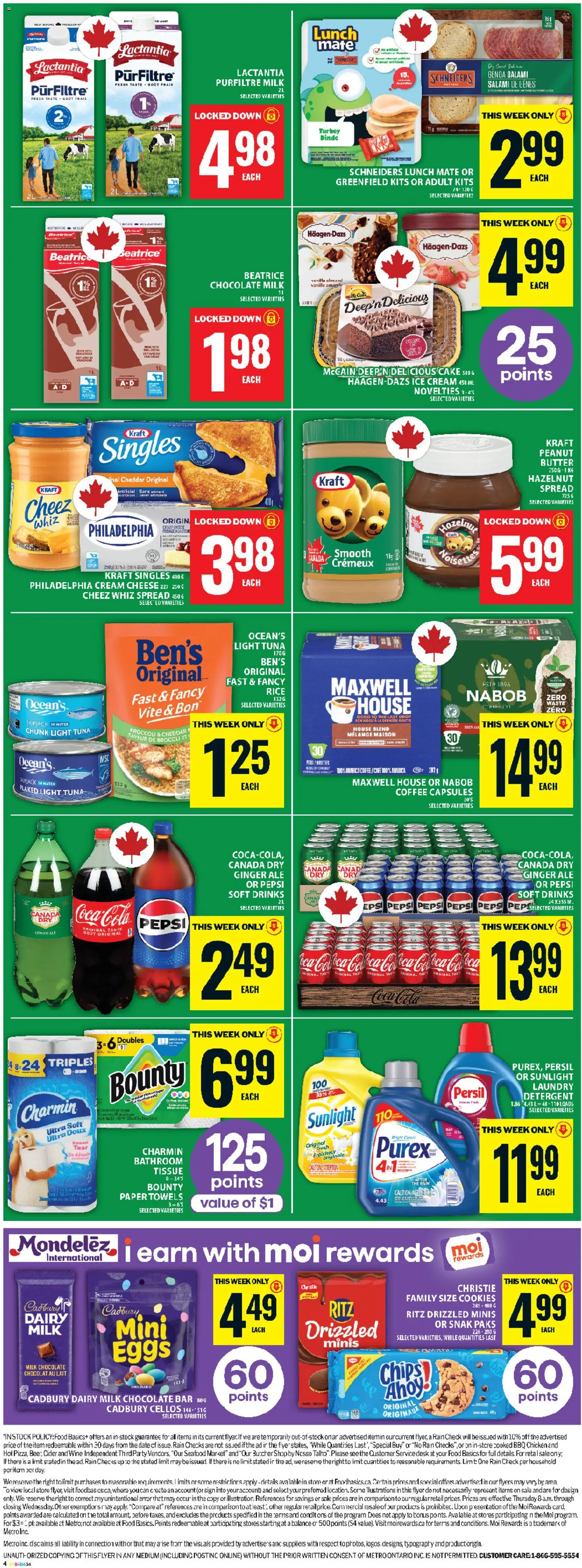 Food Basics flyer valid from 09.04.2026 | Page: 3 | Products: Detergent, Eggs, Chocolate, Wine