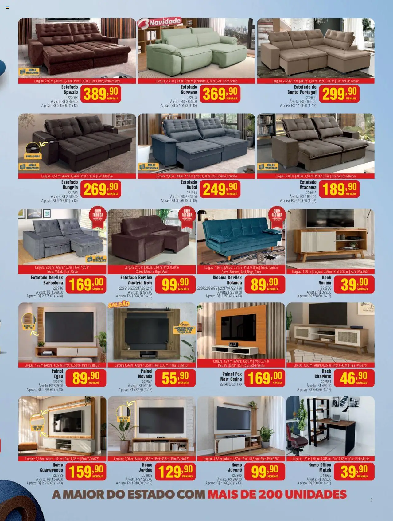 Berlanda Folheto - válido de 28.07.2025 | Página: 9 | Produtos: Porta, Tv, Tecido, Rack