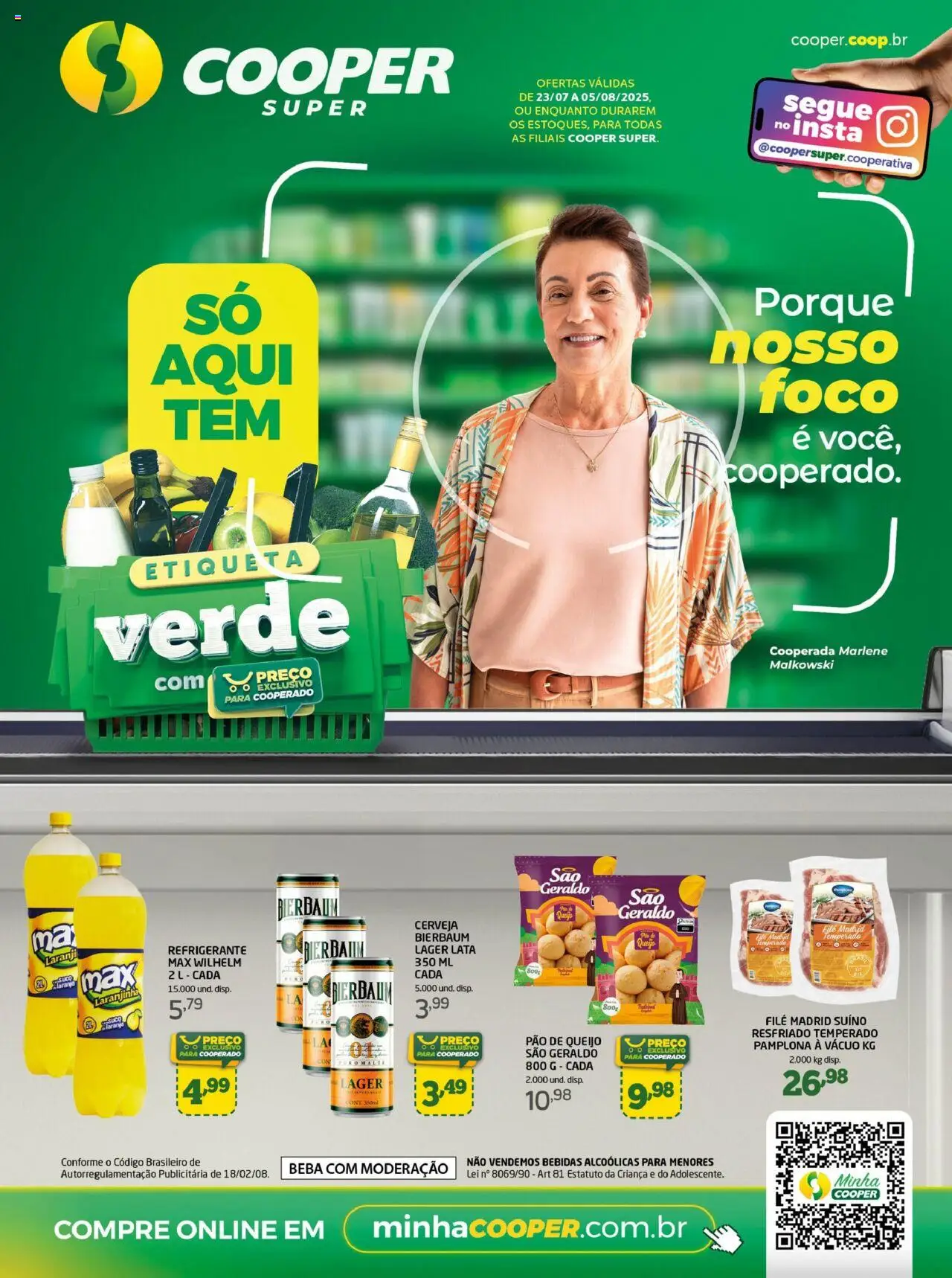 Cooper Folheto - válido de 23.07.2025 | Página: 1 | Produtos: Queijo, Pão, Cerveja, Pão de queijo