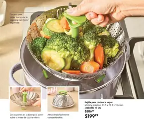 Vista previa de Rejilla para cocinar a vapor, Metal y plástico. 23.5 x 23.5 x 10.4 cm (200386) 17 pts, nuevo folleto de la tienda, válido en México a partir del 07.11.2025 | Página: 69 | Productos: Vaporera, Cocina, Mesa, Sobre