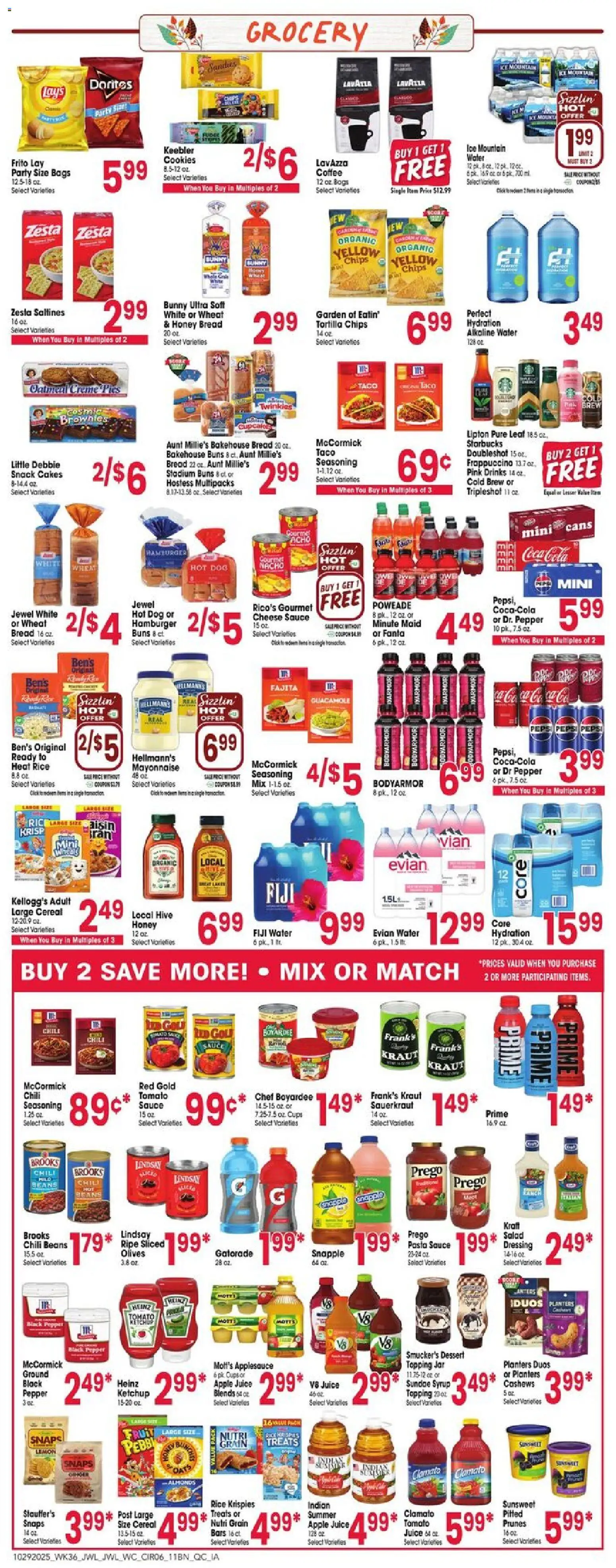 Jewel Osco Weekly Ad - IA - valid from 29.10.2025 | Page: 6 | Products: Rice, Ketchup, Sauce, Pepper