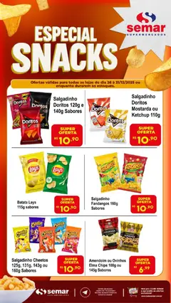 Semar Supermercado - Ofertas Snacks Fim de Semana - Pré-Visualização do folheto da loja Semar Supermercado, válido de 26.12.2025
