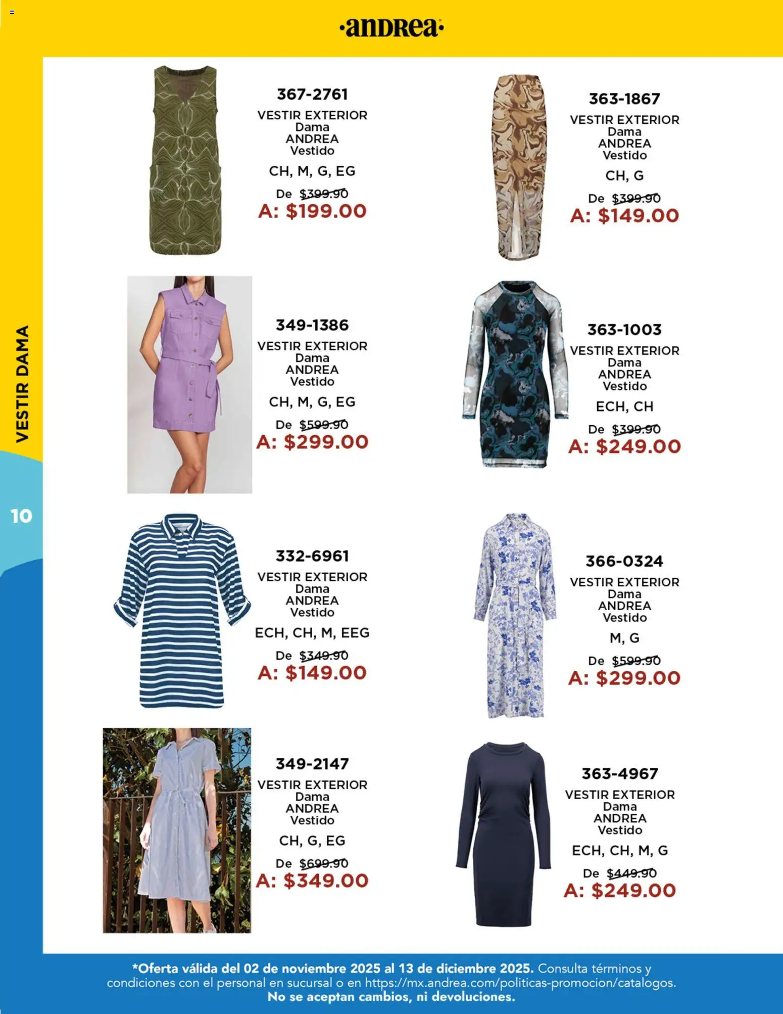 Nuevas ofertas de Andrea válidas en toda la República Mexicana desde el 02.11.2025. ¡Encuentra las mejores ofertas en Andrea catálogo Precios Especiales! | Página: 10 | Productos: Vestido