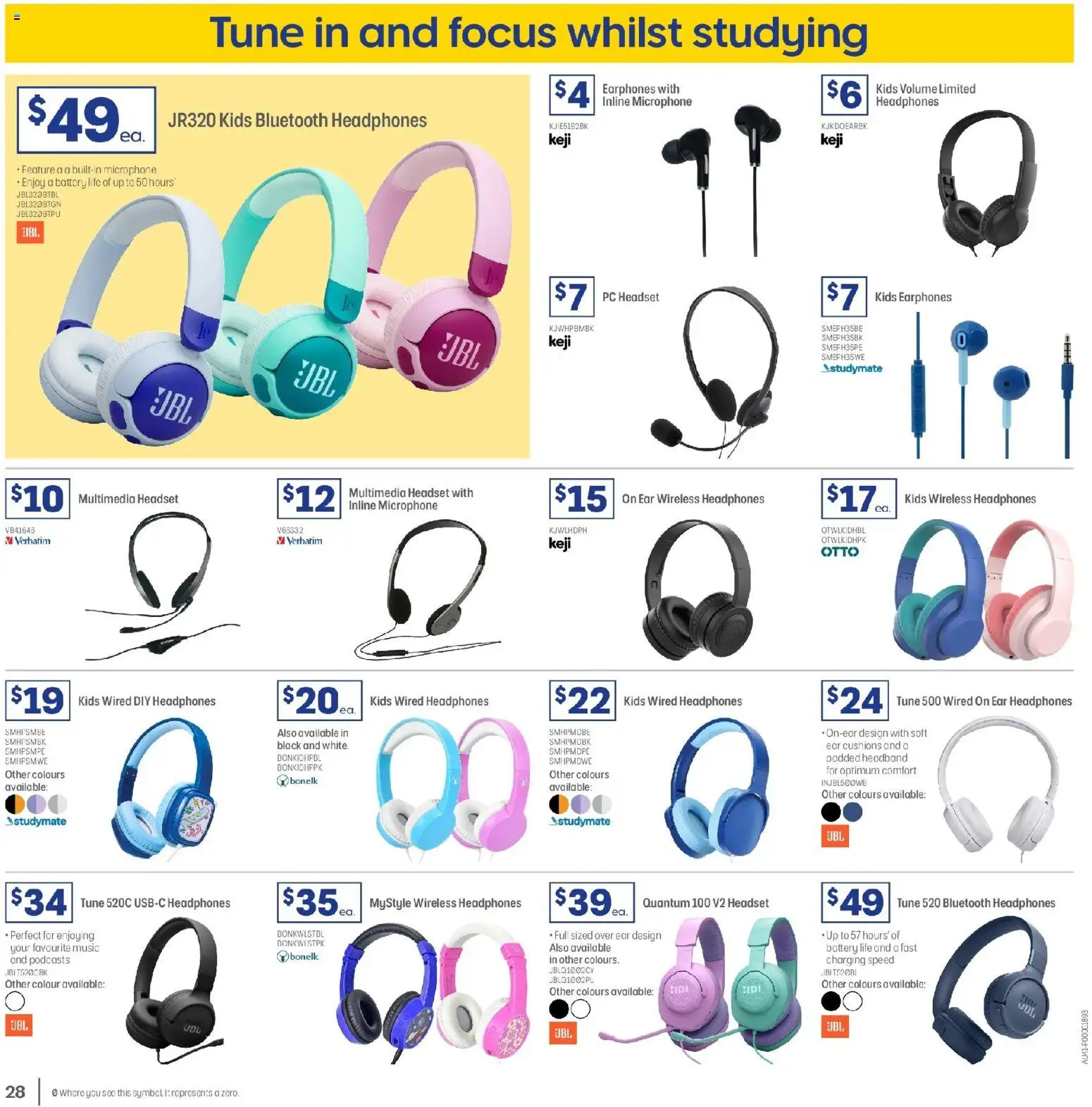 Officeworks catalogue - valid from 01.01.2026 | Page: 28 | Products: Headband, Bluetooth headphones, Pc, Headset
