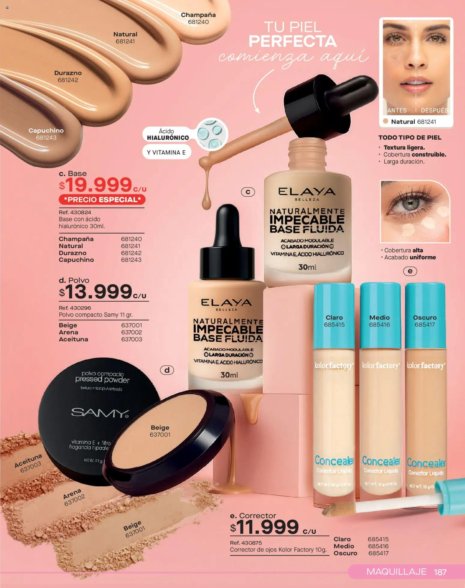 Pacifika revista - valida desde el 01.11.2025 | Página: 187 | Productos: Polvo compacto, Champaña, Fragancia, Polvo