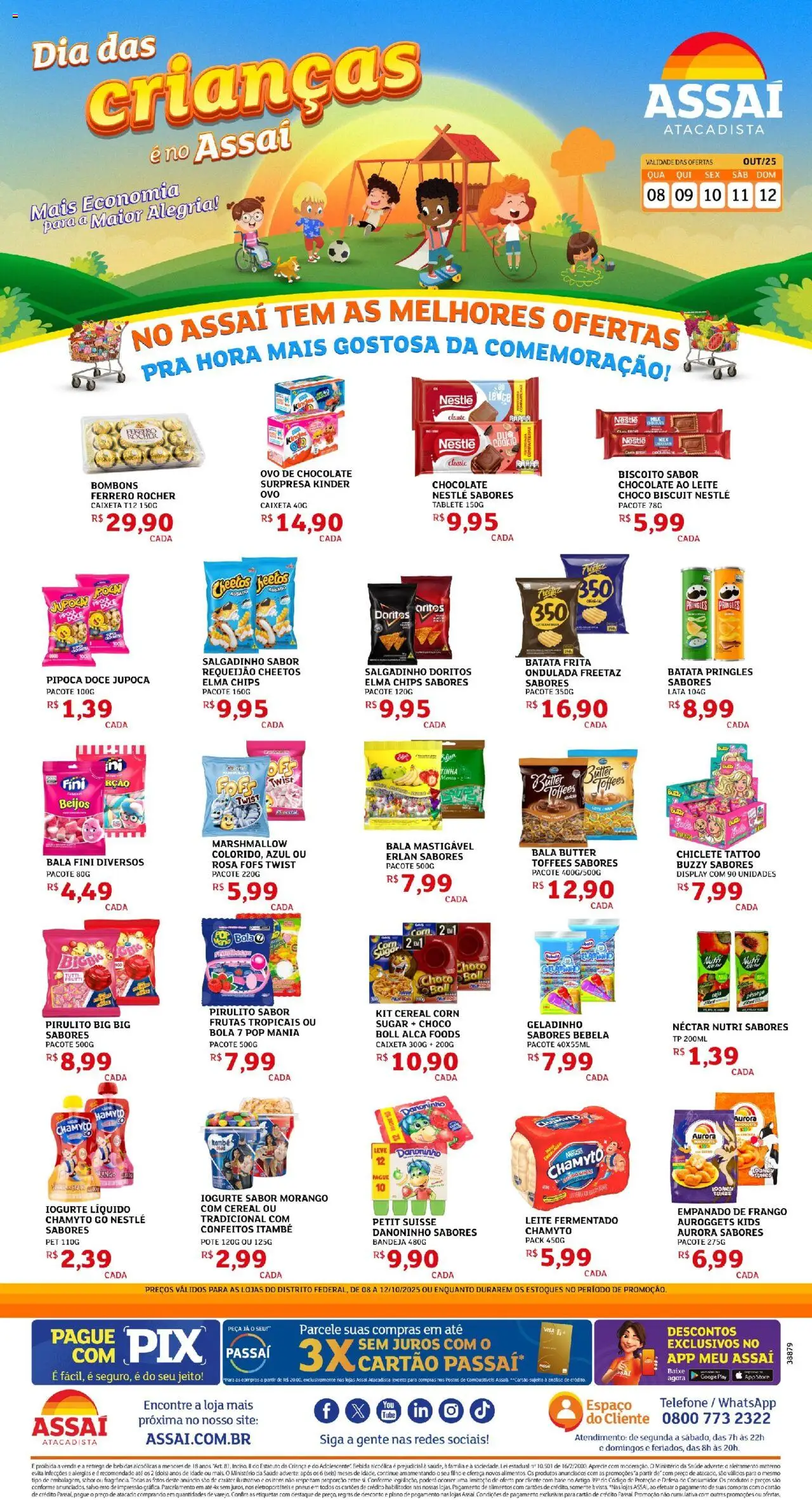 Assaí Atacadista Folheto - válido de 08.10.2025 | Página: 1 | Produtos: Bebida, Requeijão, Pipoca, Batata frita
