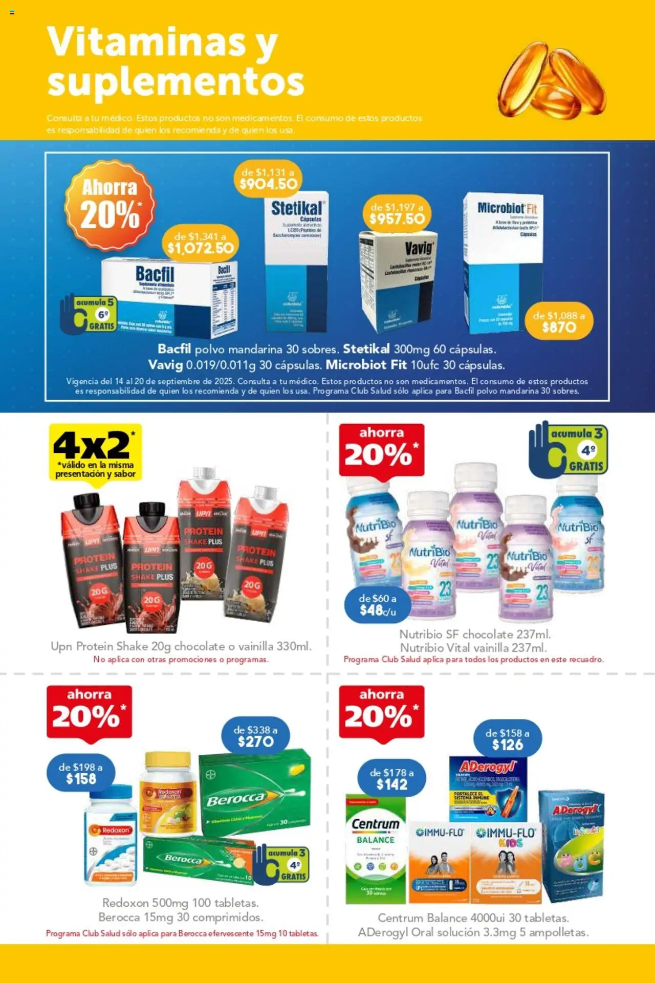 Nuevas ofertas de Farmacia San Pablo válidas en toda la República Mexicana desde el 14.09.2025. ¡Encuentra las mejores ofertas en Farmacia San Pablo - Catálogo! | Página: 4 | Productos: Chocolate, Vitaminas, Polvo