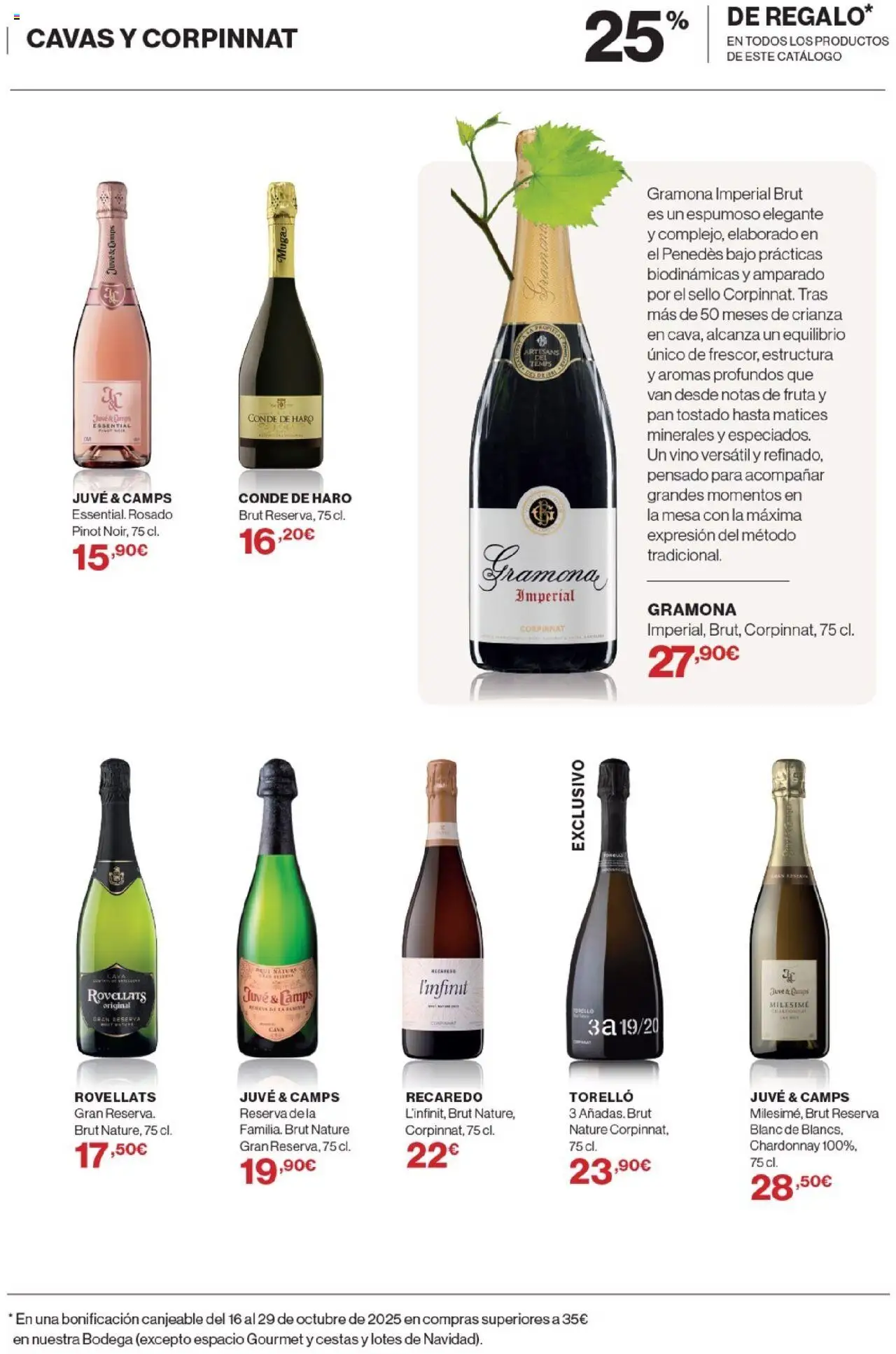 Nuevas ofertas de El Corte Inglés válidas en toda la República Mexicana desde el 02.10.2025. ¡Encuentra las mejores ofertas en El Corte Inglés - Catálogo La Bodega! | Página: 25 | Productos: Pan, Cava, Vino, Mesa