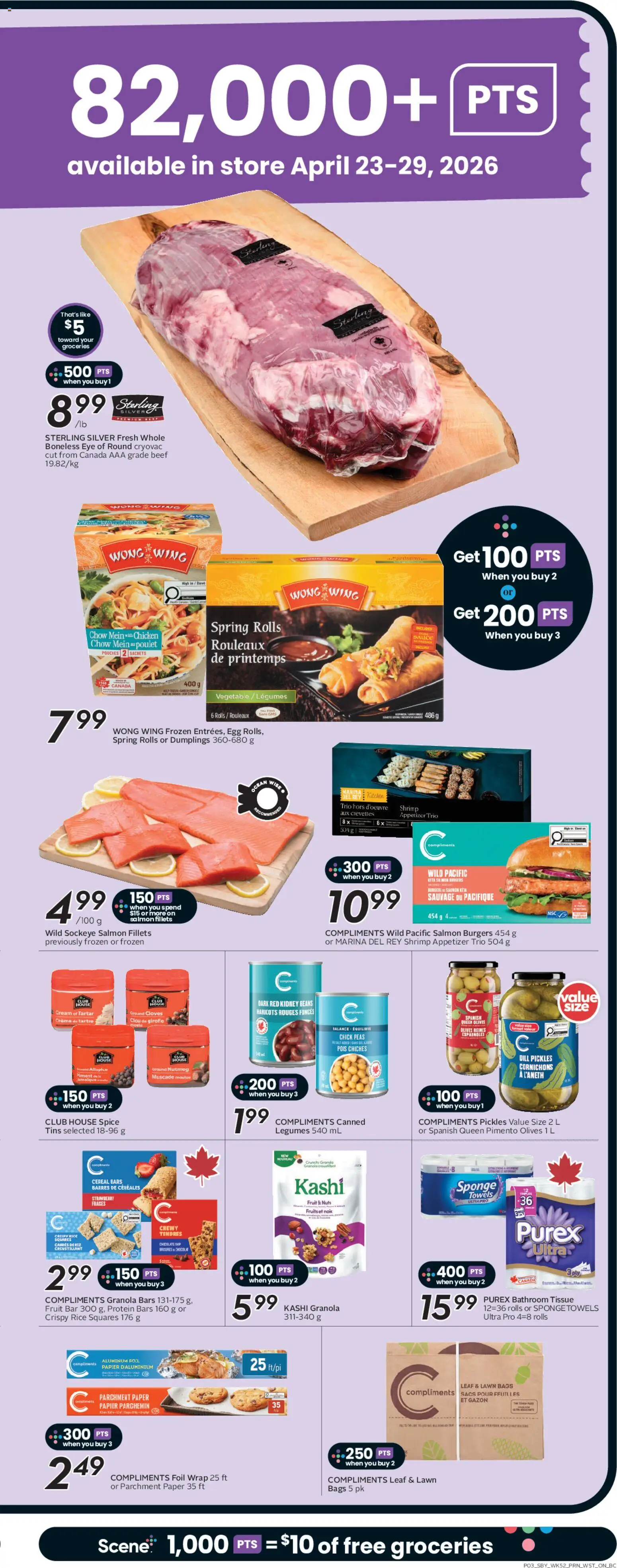 Safeway flyer valid from 23.04.2026 | Page: 6 | Products: Beef, Nuts, Cream, Chocolate