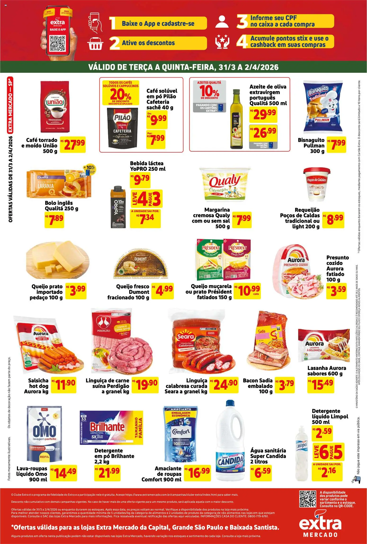 Extra Folheto - válido de 31.03.2026 | Página: 2 | Produtos: Perfume, Roupas, Lasanha, Mussarela