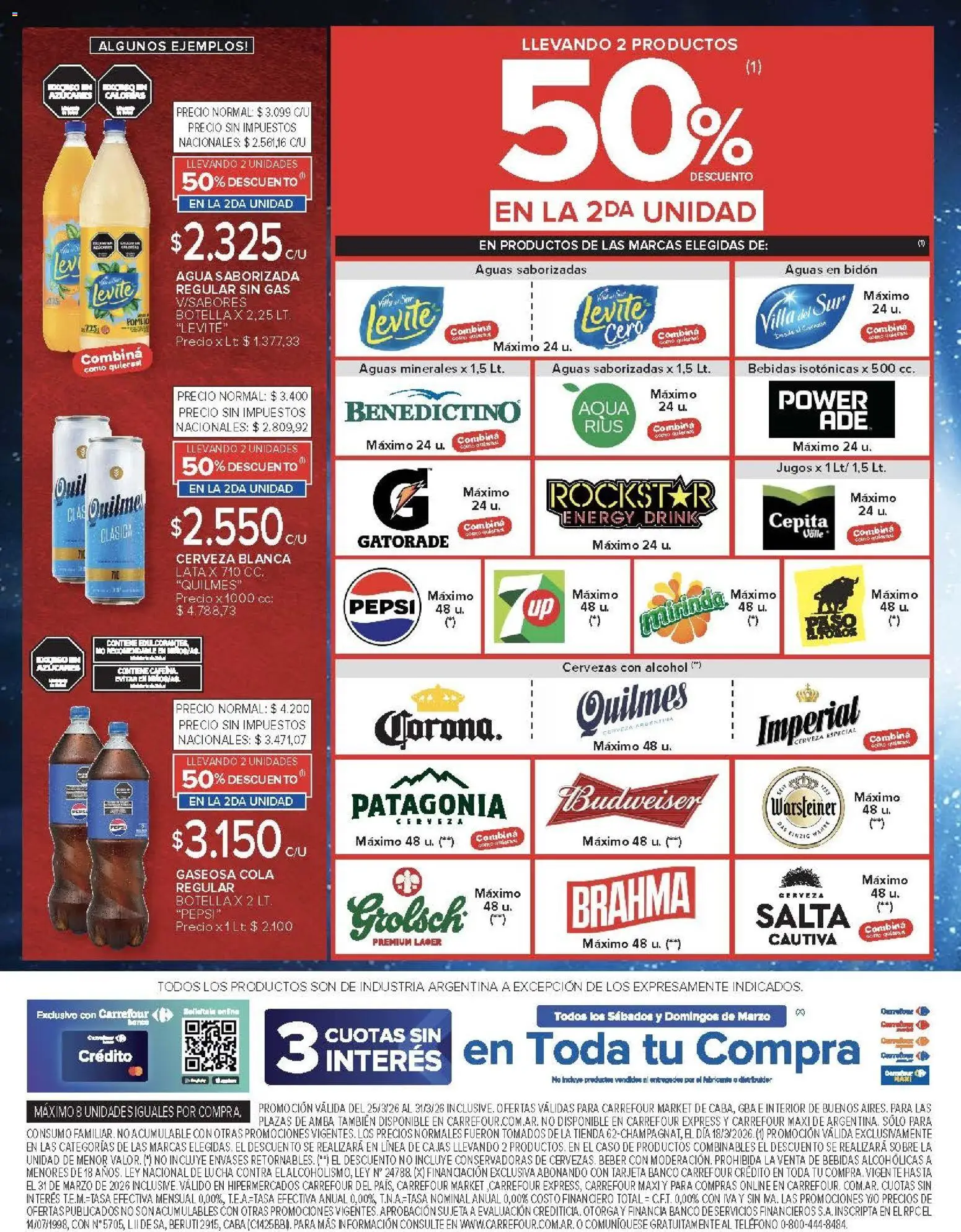 Carrefour ofertas │ válido desde el 25.03.2026 | Página: 45 | Productos: Botella, Banco, Sobre, Cerveza