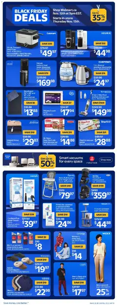 Preview of Walmart weekly flyer from shop Walmart valid from 13.11.2025 | Page: 18 | Products: Kettle, Fryer, Chair, Socks