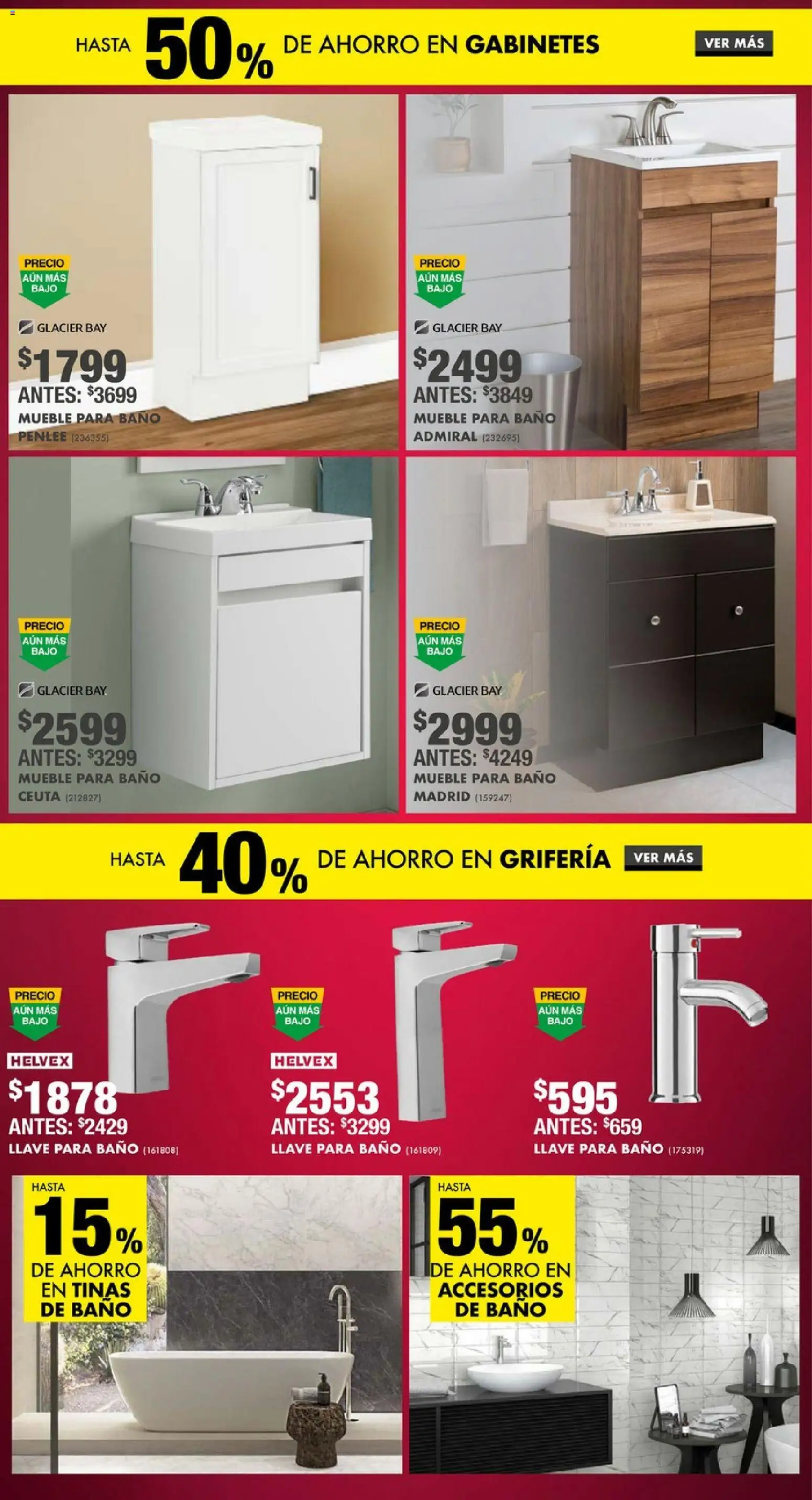 Nuevas ofertas de Home Depot válidas en toda la República Mexicana desde el 20.11.2025. ¡Encuentra las mejores ofertas en Home Depot catálogo! | Página: 5 | Productos: Baño, Llave