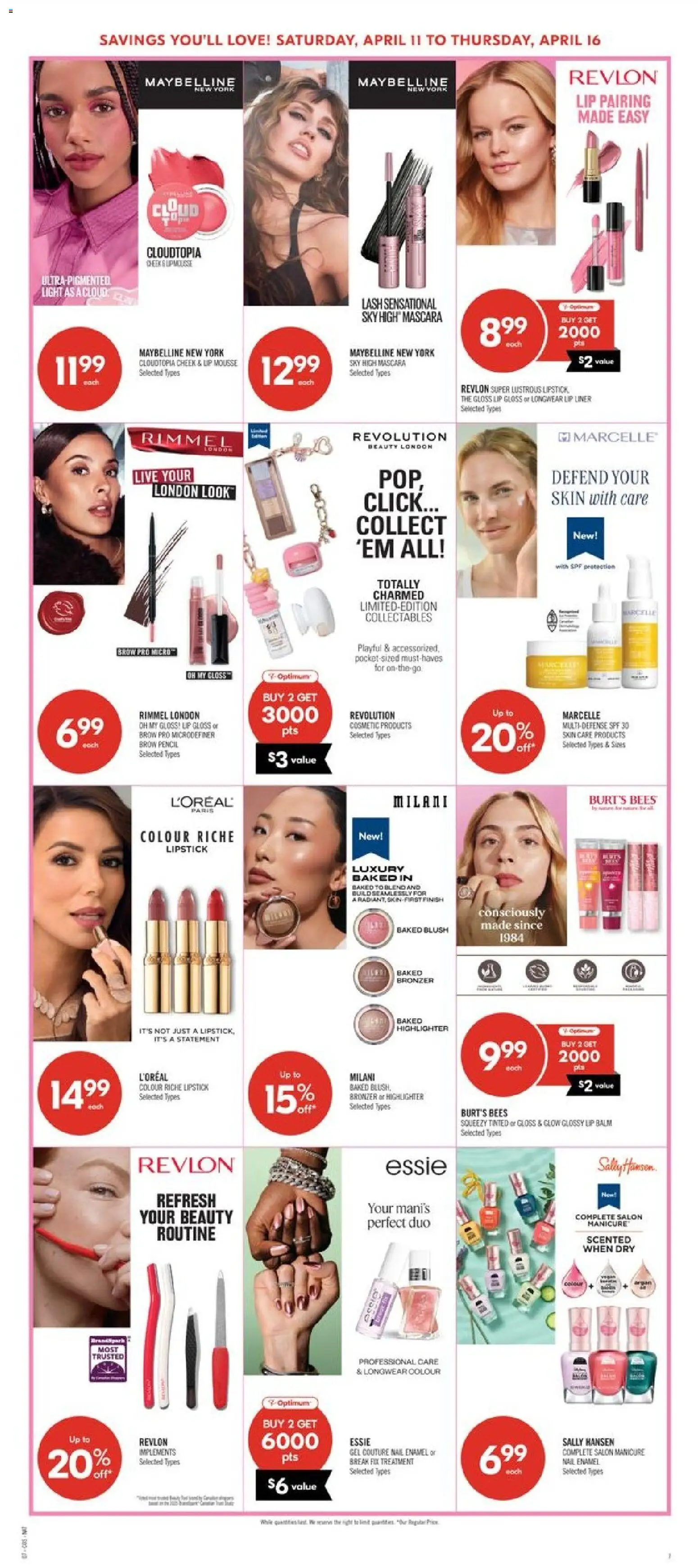 Shoppers flyer valid from 10.04.2026 | Page: 12 | Products: Highlighter, Mascara, Lipstick, Lip gloss