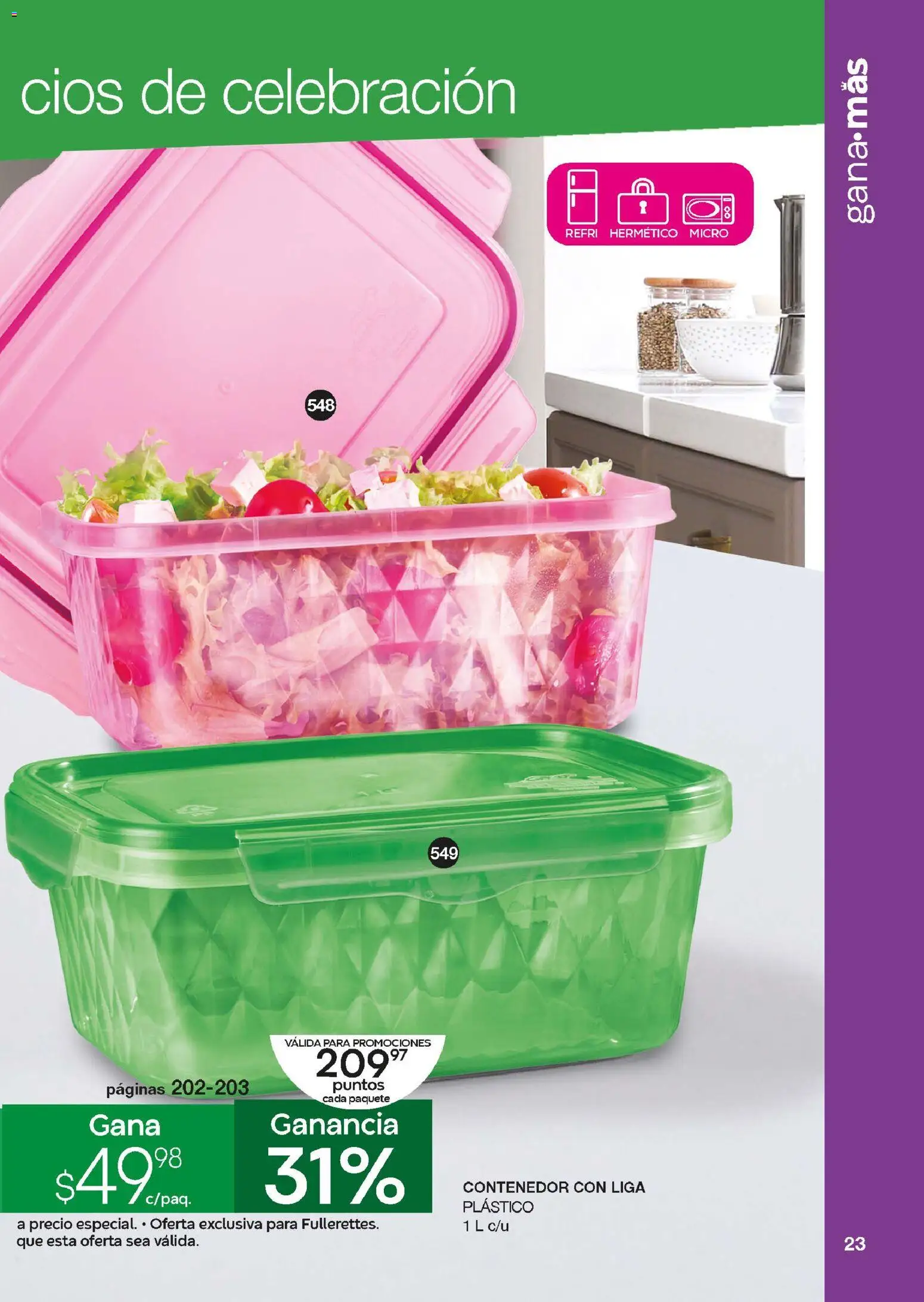 Nuevas ofertas de Fuller válidas en toda la República Mexicana desde el 24.12.2025. ¡Encuentra las mejores ofertas en Fuller Revista Gana Más C19! | Página: 23 | Productos: Contenedor, Liga