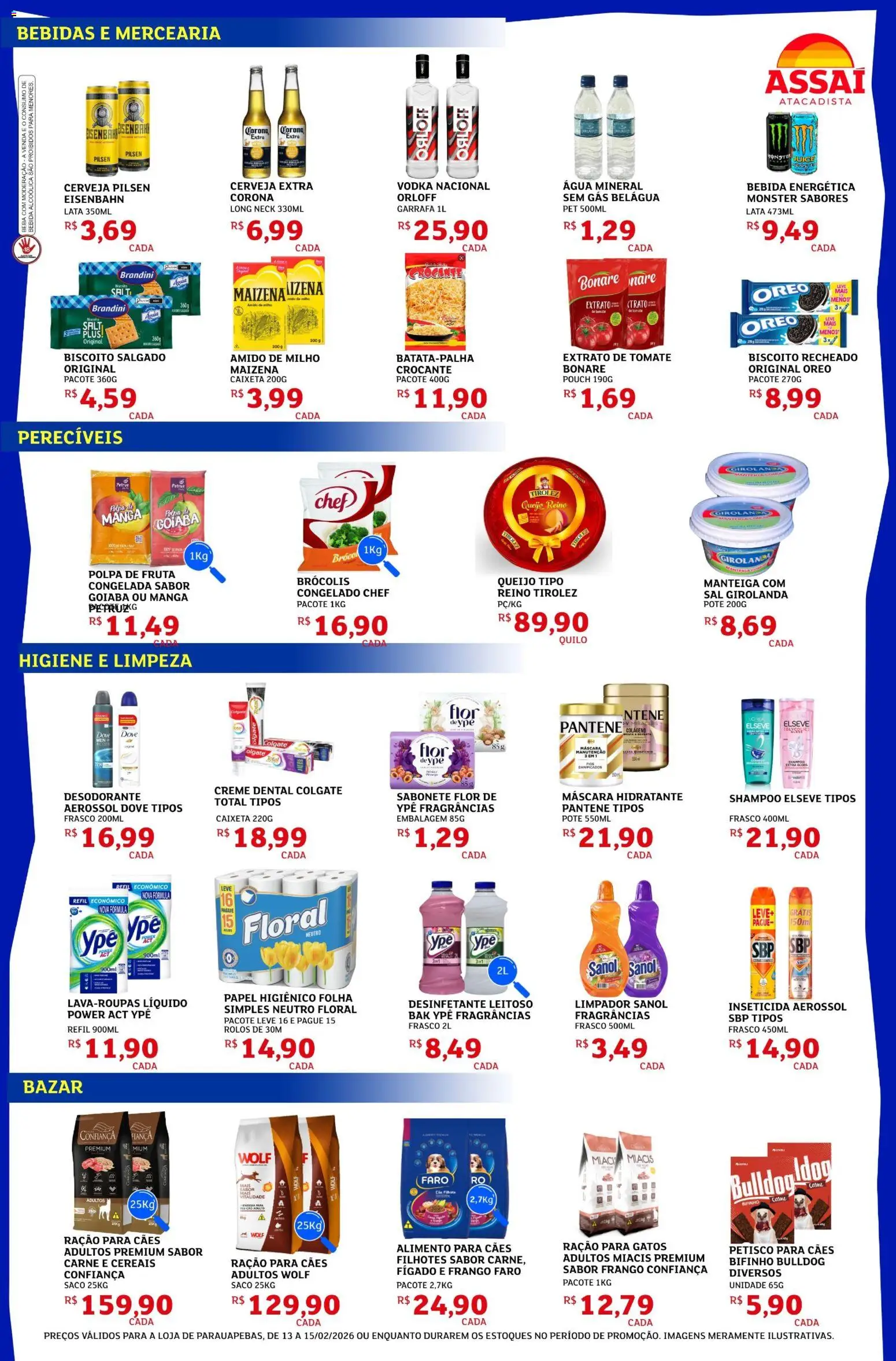 Assaí Atacadista Folheto - válido de 13.02.2026 | Página: 2 | Produtos: Colágeno, Amido de milho, Queijo, Creme