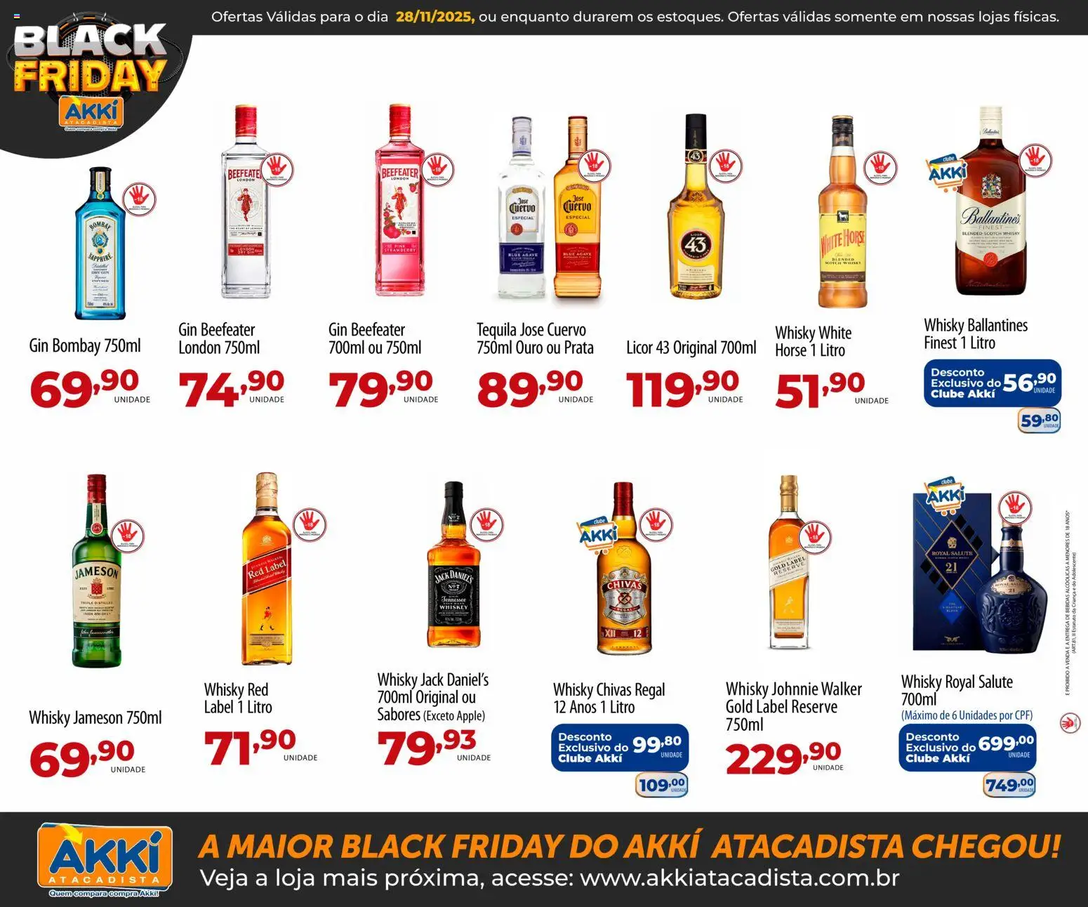 Akki Atacadista Folheto - válido de 28.11.2025 | Página: 10 | Produtos: Whisky, Licor, Licor 43, Tequila