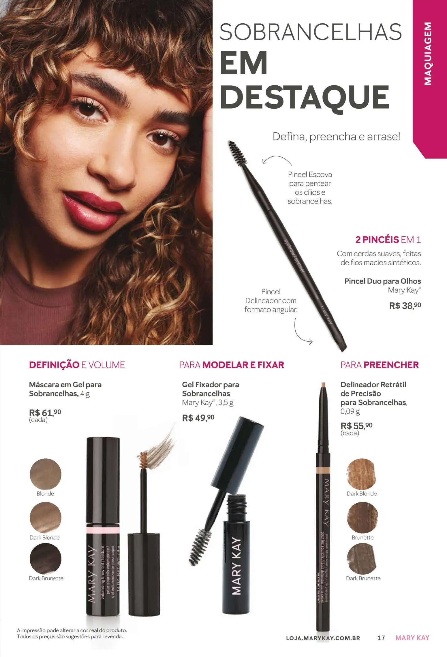 Mary Kay Folheto - válido de 01.01.2026 | Página: 17 | Produtos: Maquiagem, Delineador, Escova, Fixador