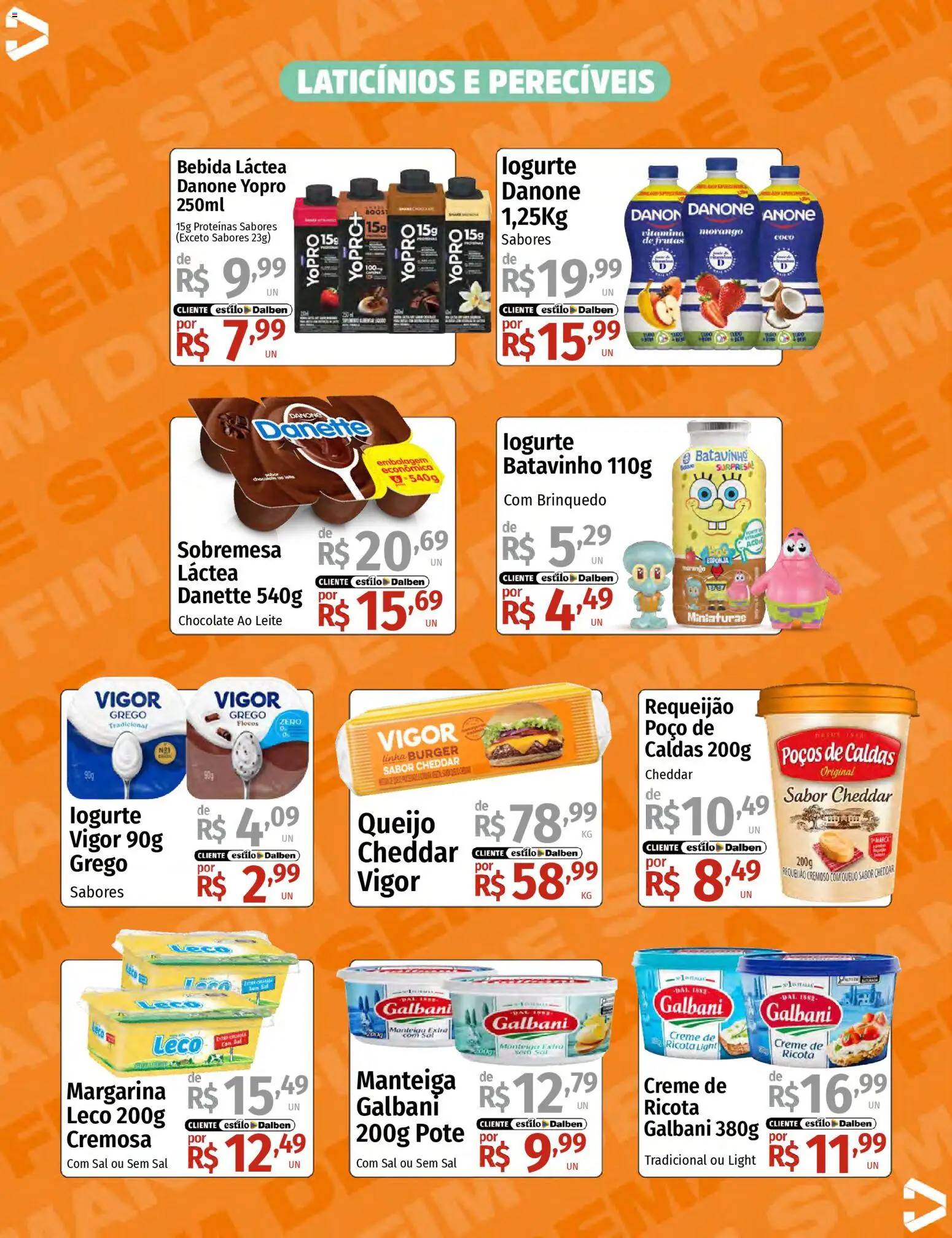 Supermercado Dalben Folheto - válido de 20.03.2026 | Página: 9 | Produtos: Cheddar, Flocos, Bebida, Requeijão