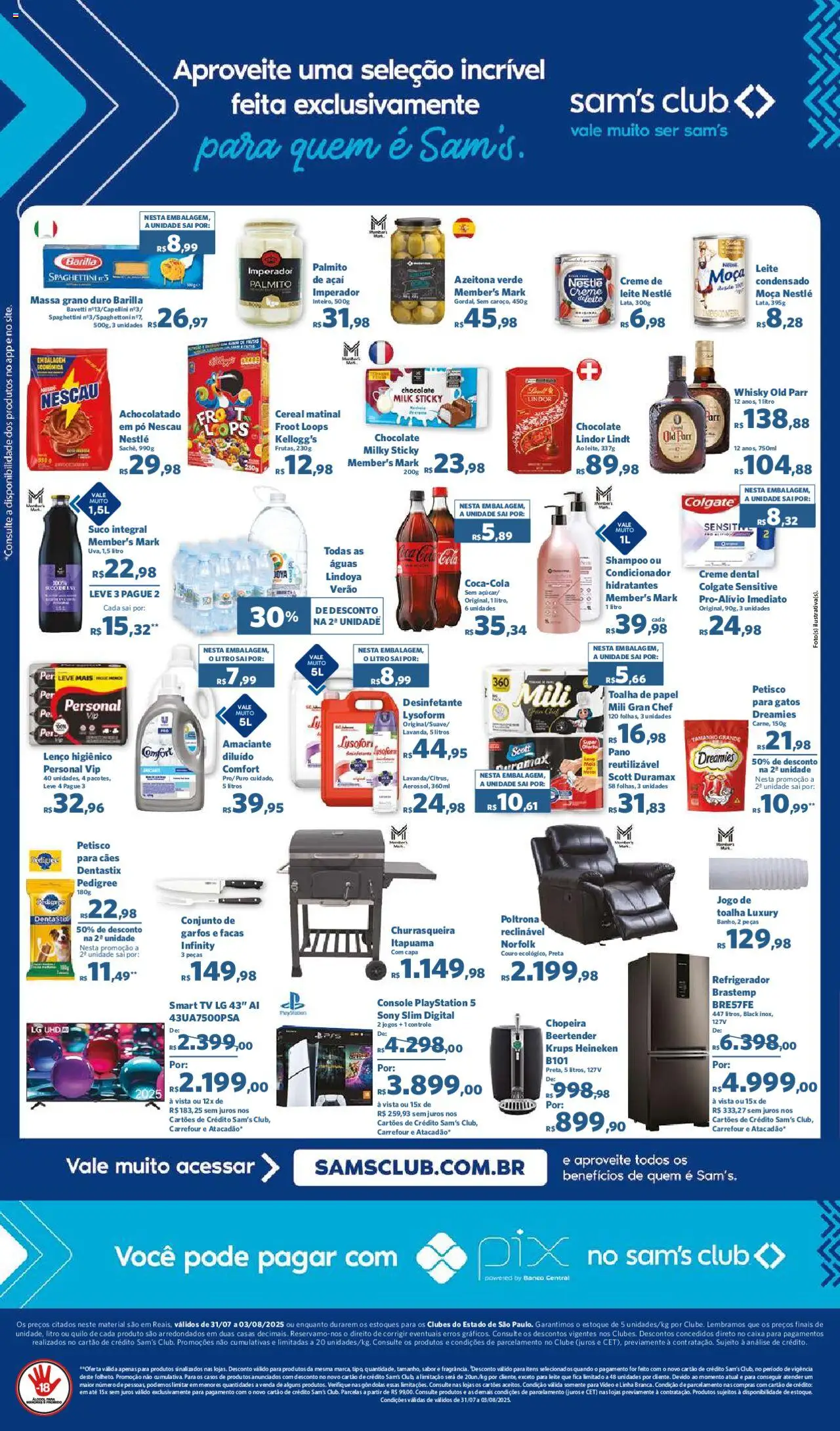 Sam's Club Folheto - válido de 31.07.2025 | Página: 2 | Produtos: Chopeira, Condicionador, Leite, Churrasqueira