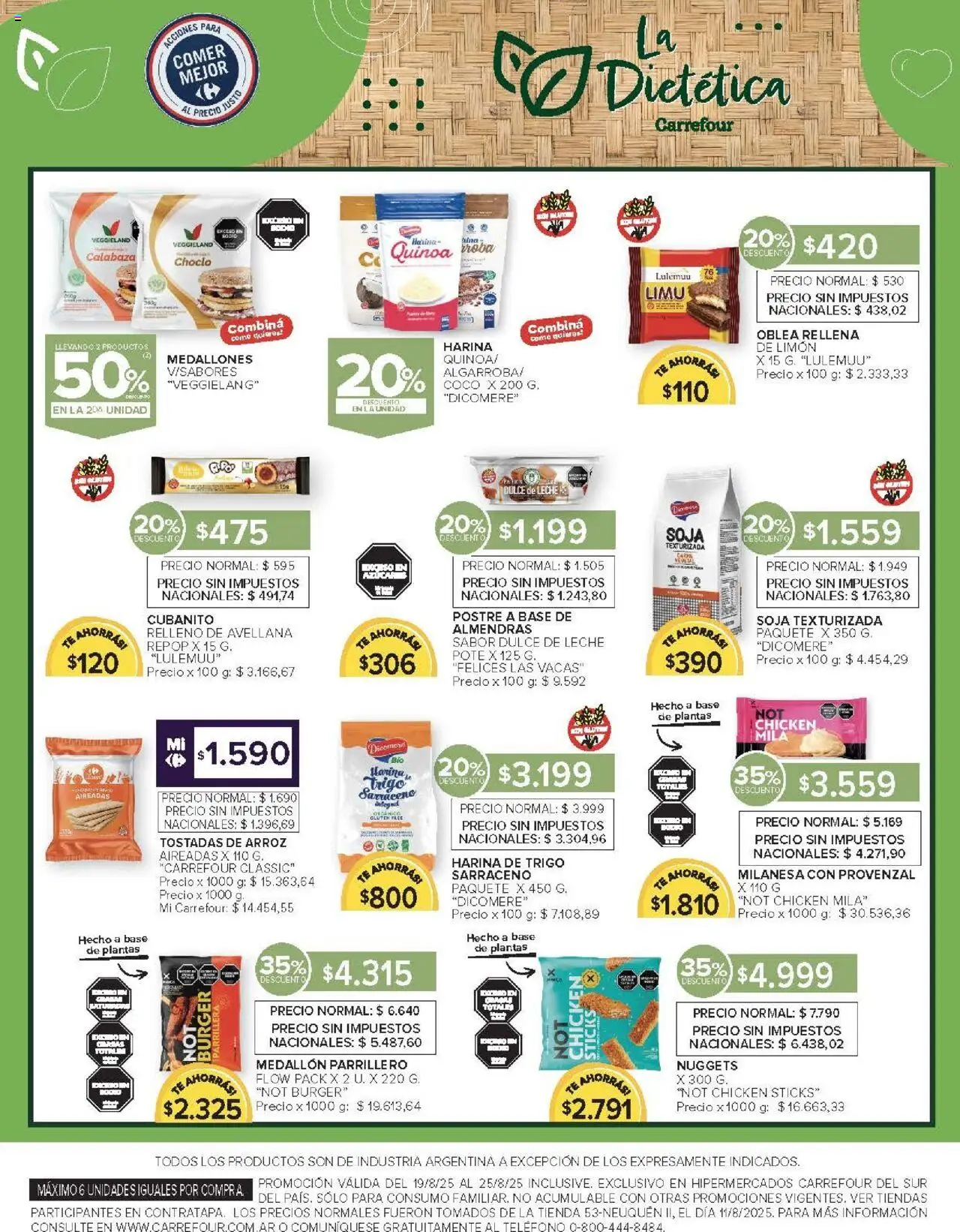 Carrefour ofertas - Chubut │ válido desde el 19.08.2025 | Página: 17 | Productos: Harina, Dulce de leche, Limón, Té