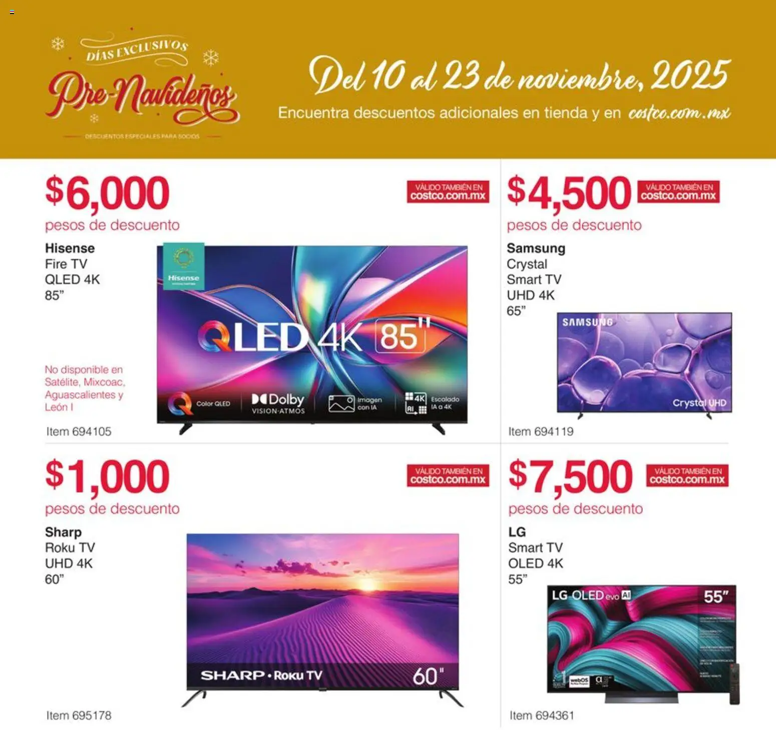 Nuevas ofertas de Costco válidas en toda la República Mexicana desde el 10.11.2025. ¡Encuentra las mejores ofertas en Costco catálogo Pre-Navideños! | Página: 2
