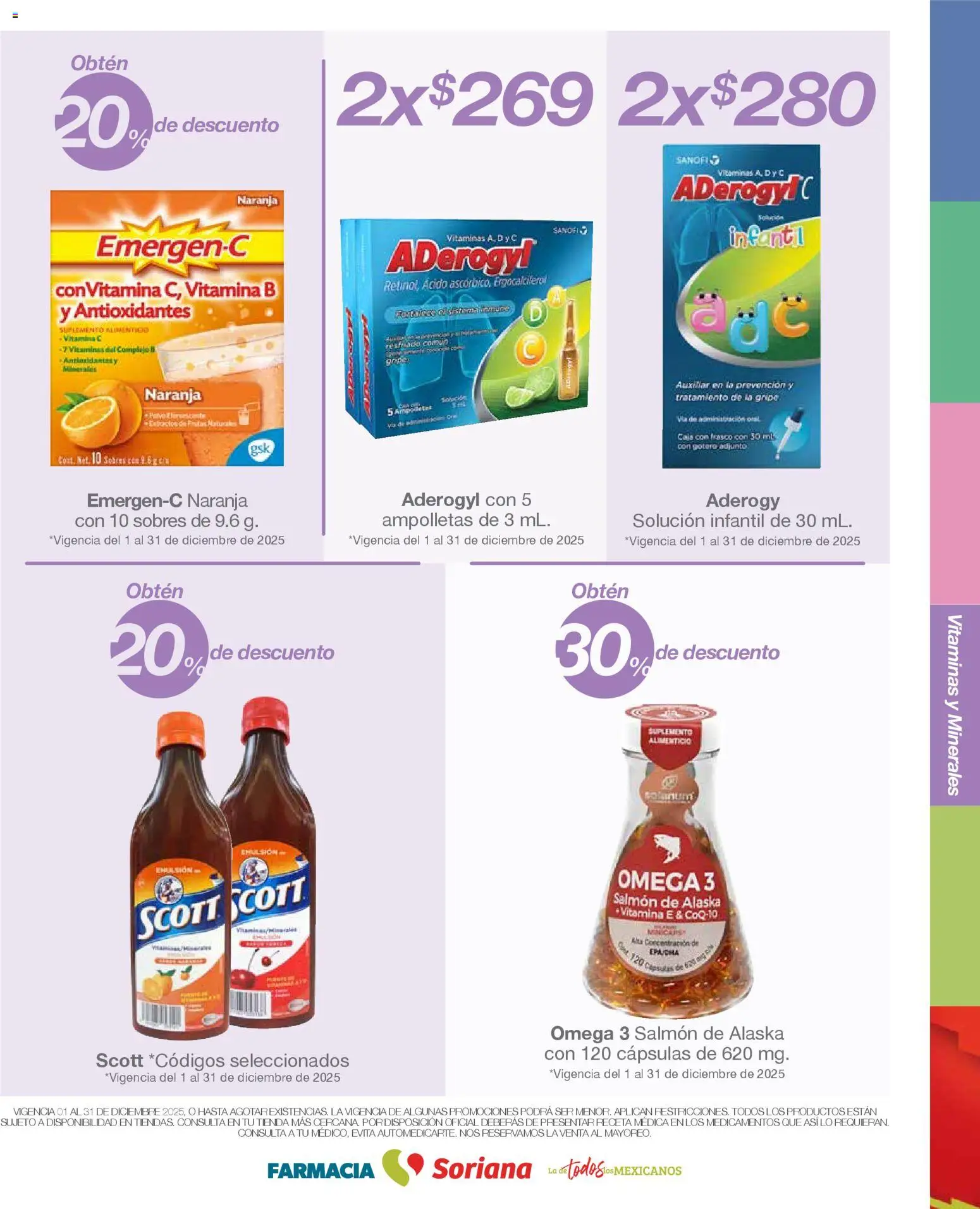 Nuevas ofertas de Soriana válidas en toda la República Mexicana desde el 01.12.2025. ¡Encuentra las mejores ofertas en Soriana - Folleto Farmacia Soriana Diciembre Mercado Nacional! | Página: 7
