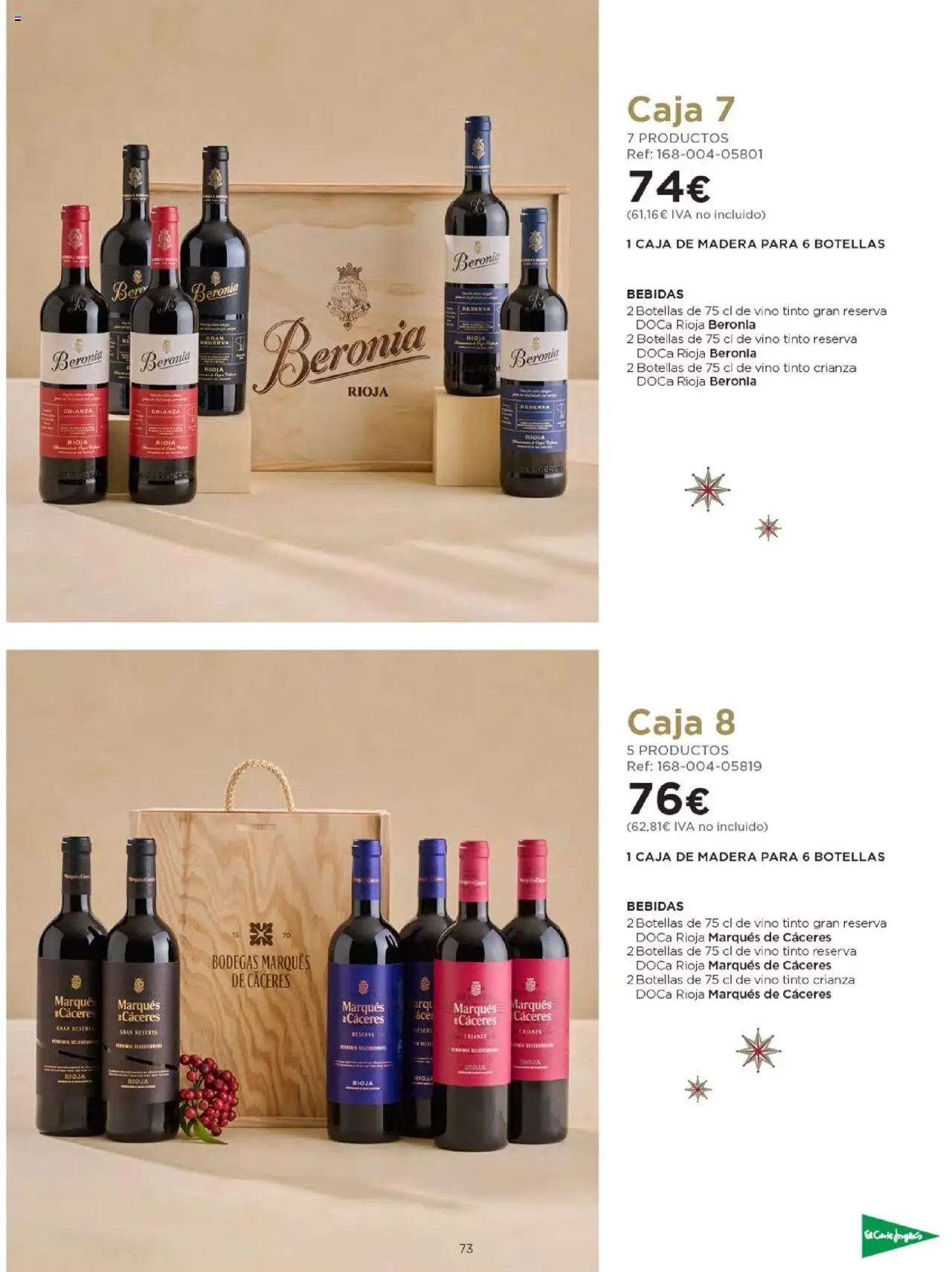Nuevas ofertas de El Corte Inglés válidas en toda la República Mexicana desde el 03.10.2025. ¡Encuentra las mejores ofertas en El Corte Inglés - Catálogo Cestas Navidad 2025! | Página: 73 | Productos: Vino, Caja