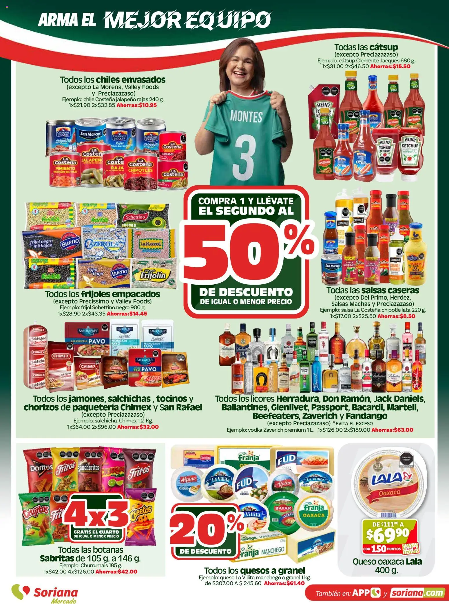 Nuevas ofertas de Soriana válidas en toda la República Mexicana desde el 07.04.2026. ¡Encuentra las mejores ofertas en Soriana En vacaciones apoyamos con todo - Mercado! | Página: 3 | Productos: Queso, Pimiento, Catsup, Vodka