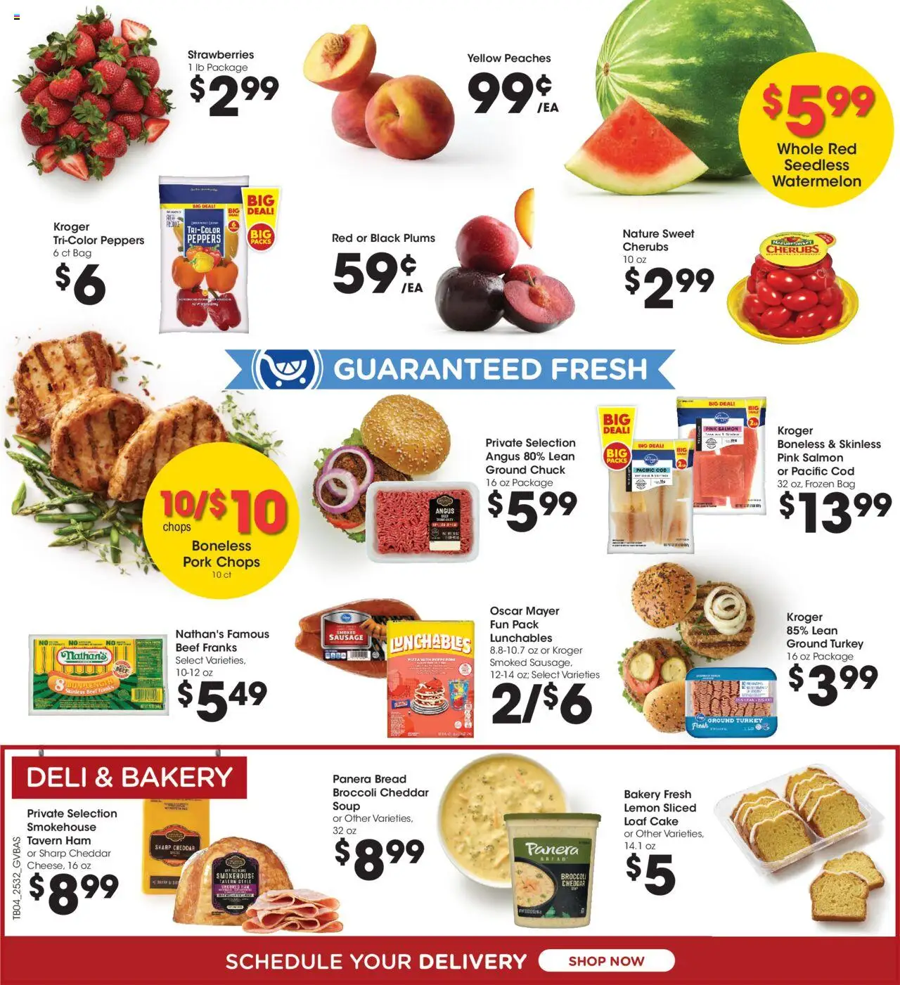 Kroger Ad - valid from 10.09.2025 | Page: 8 | Products: Broccoli, Bread, Pork, Strawberries