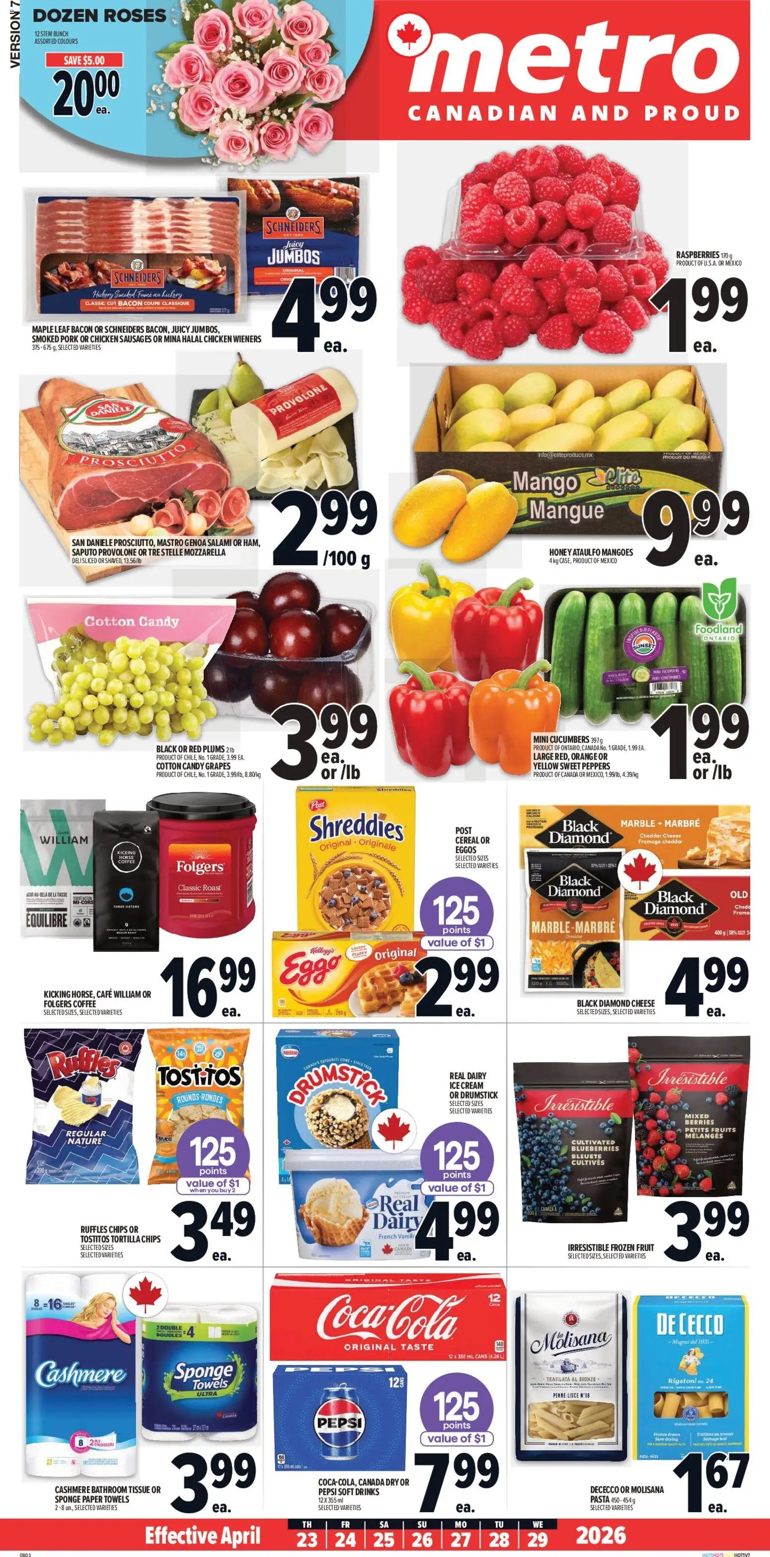 Metro flyer valid from 23.04.2026 | Page: 2 | Products: Chips, Cheese, Coffee, Chicken